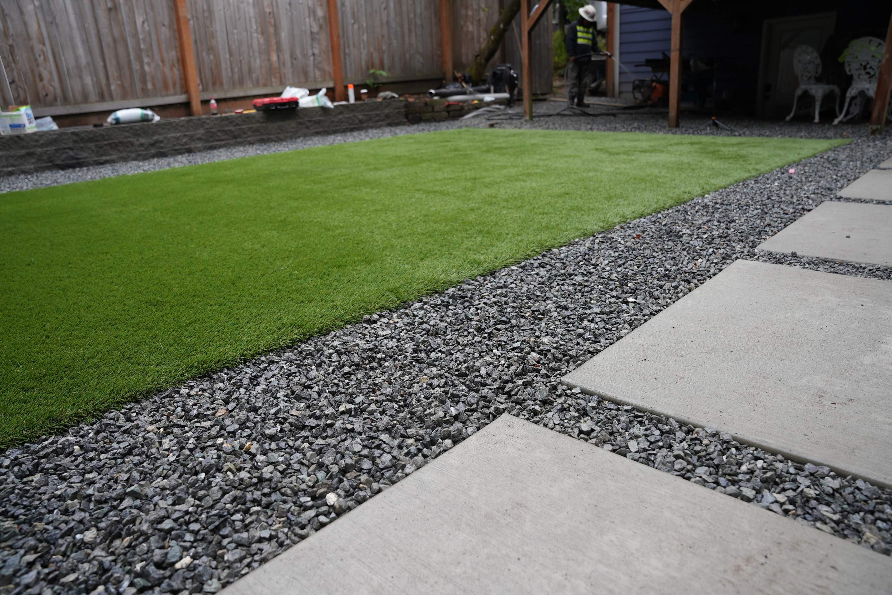 Turf Installation, Retaining Wall & Concrete Walkway | Seattle  by Jireh Asphalt & Concrete Inc 