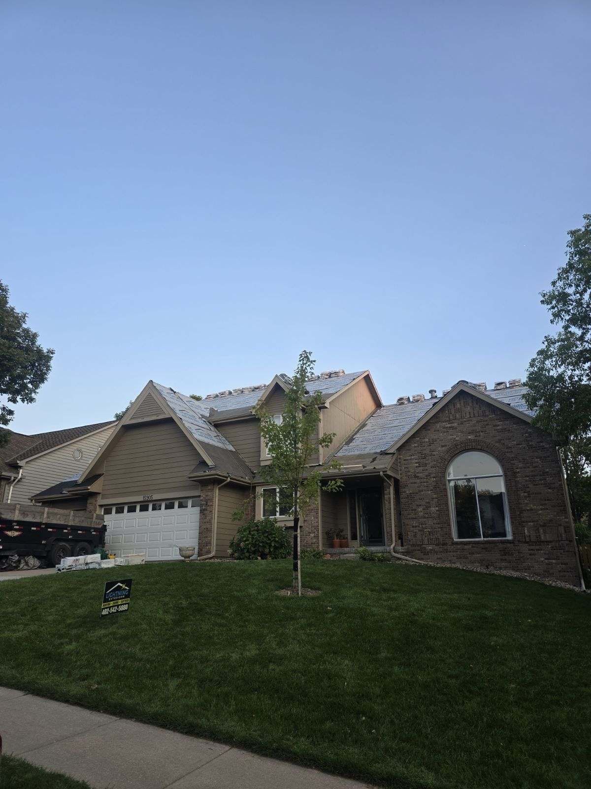 Residential Roofing Installation using IKO ArmourShake in Chalet Wood by Lightning Exteriors