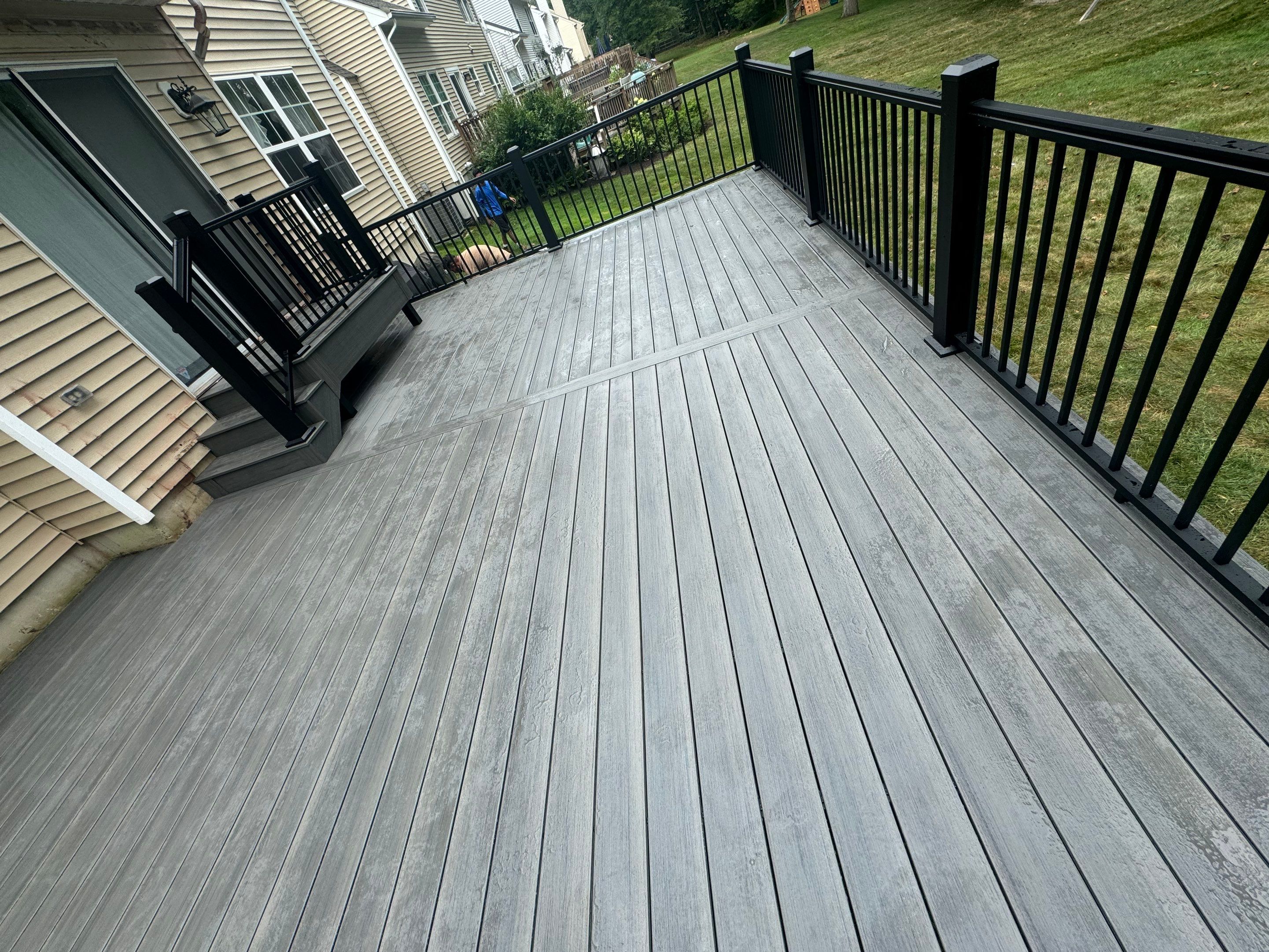 Deck Resurface using Deckorators Vista - Color Driftwood by deck guardian