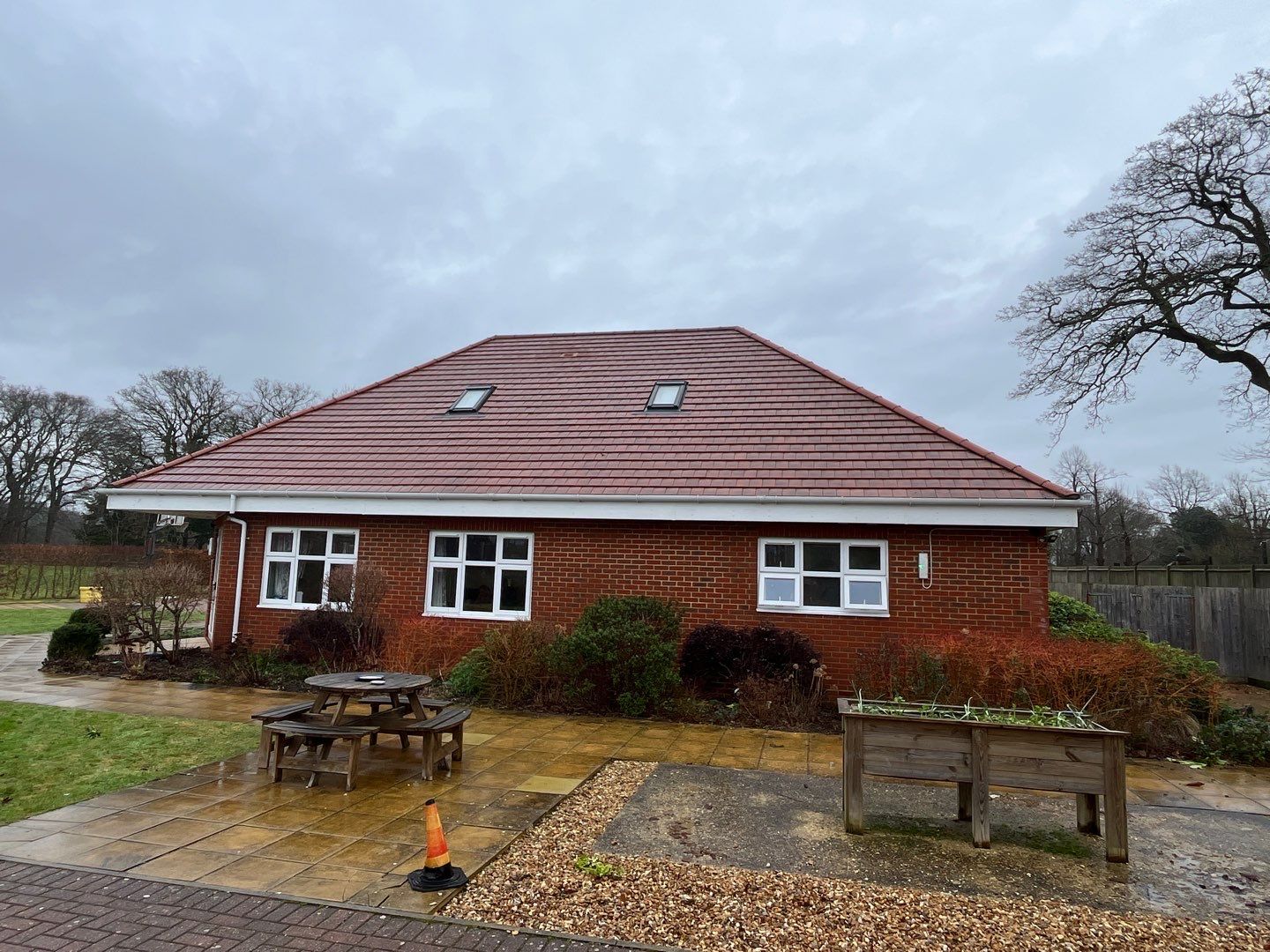 Large Care Home Roof Clean using Mosmatic FSC and Biocide by Ges Exterior Cleaning ltd