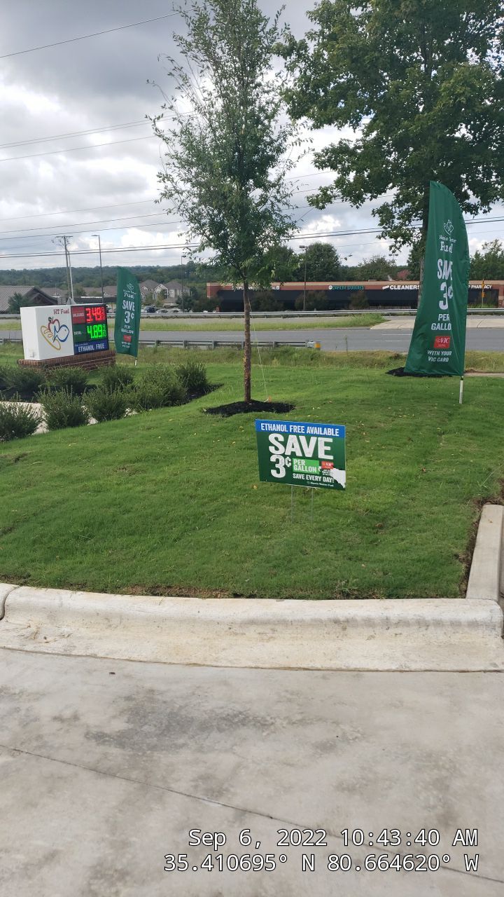 Commercial Landscaping Harris Teeter Fuel Station by Carolina-Metro Landscape, Inc