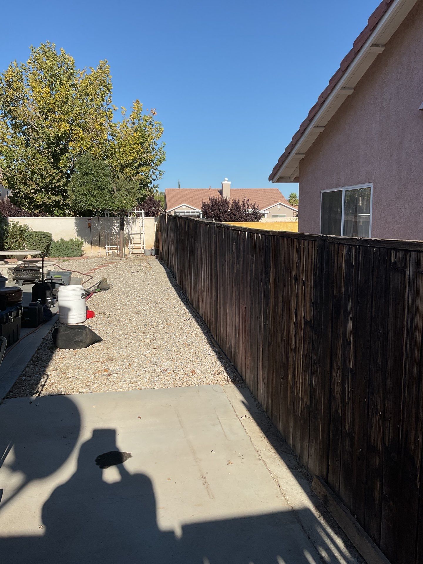 6ft White and Tan Privacy Vinyl  by Fence Guys Inc. 