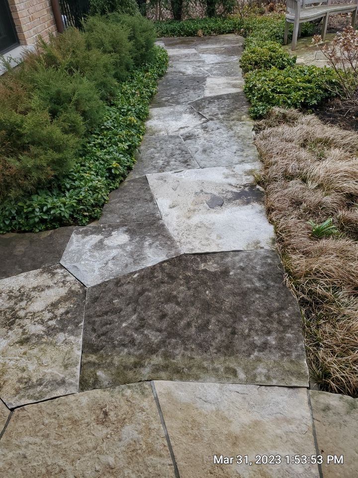 Evanston, IL stone patio cleaning by Northern Power Washing LLC.