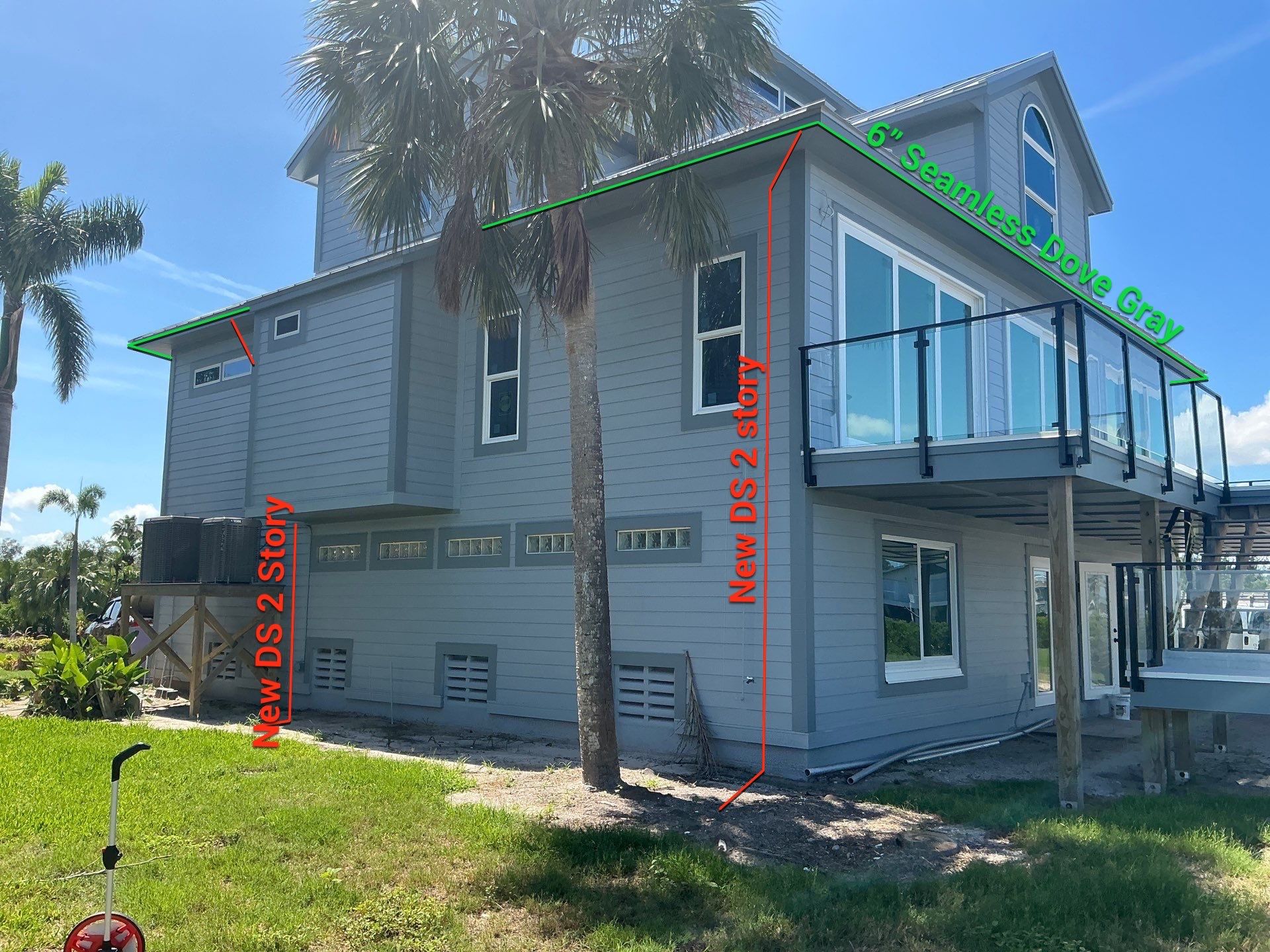 Downspout Installation Dove Grey Palmetto FL by Gutter Professors