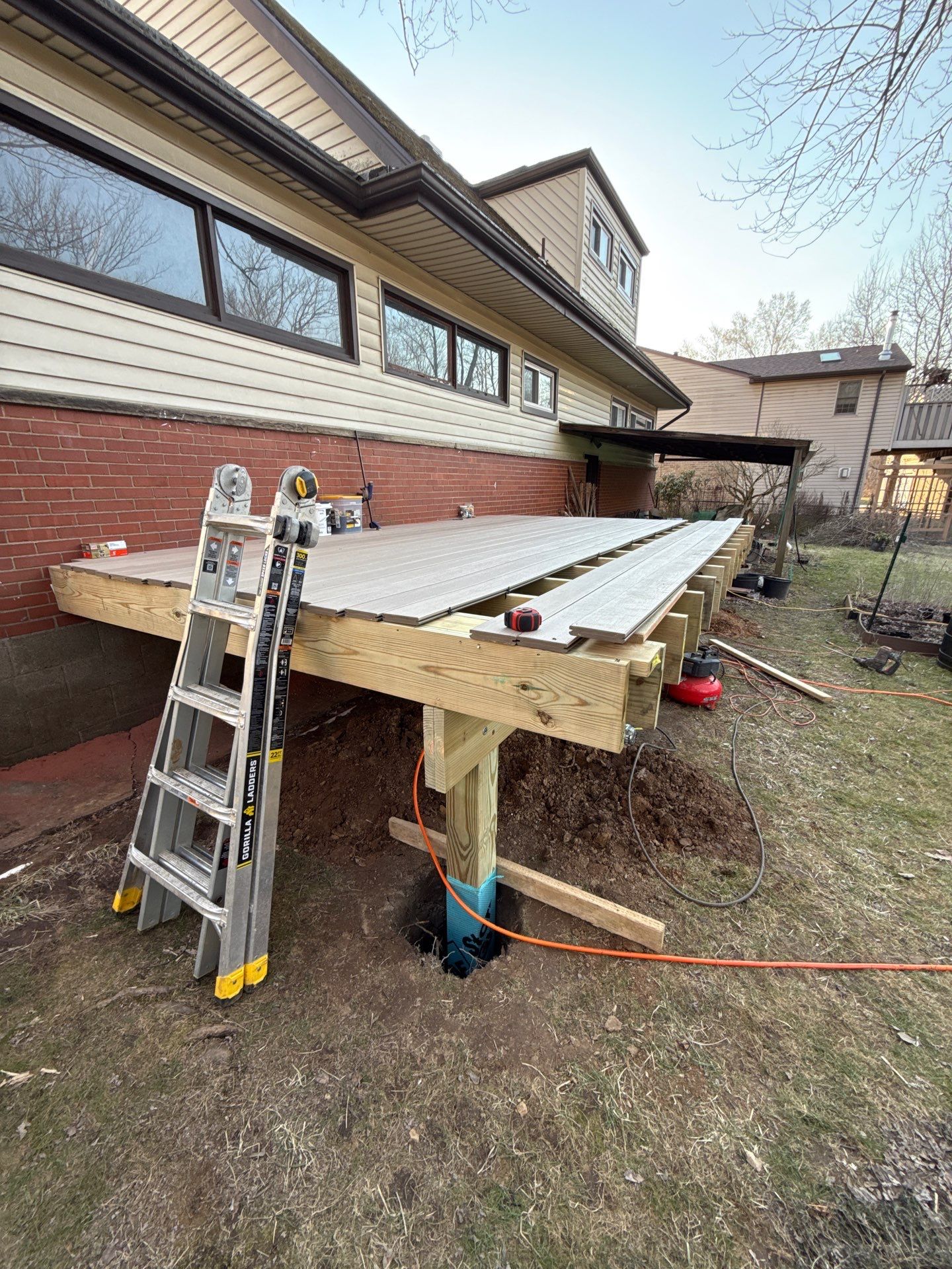 Deck and door install by Cousins Roofing Siding & Decks
