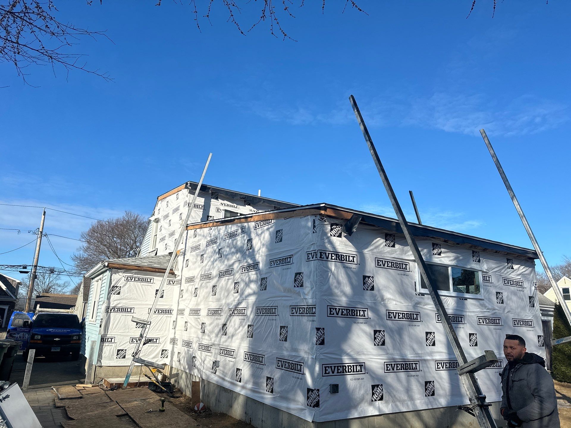 Siding Installation using CertainTeed Monogram Vinyl Siding - D4 - Sterling Gray by A Plus Exterior