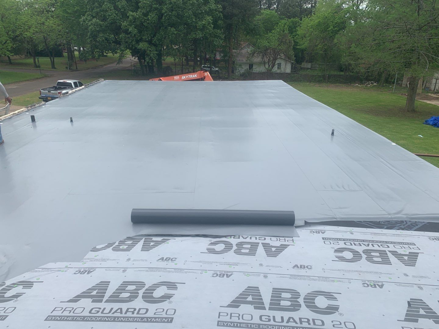 Commercial Roofing Installation using 50 mil PVC by Hostetler Roofing