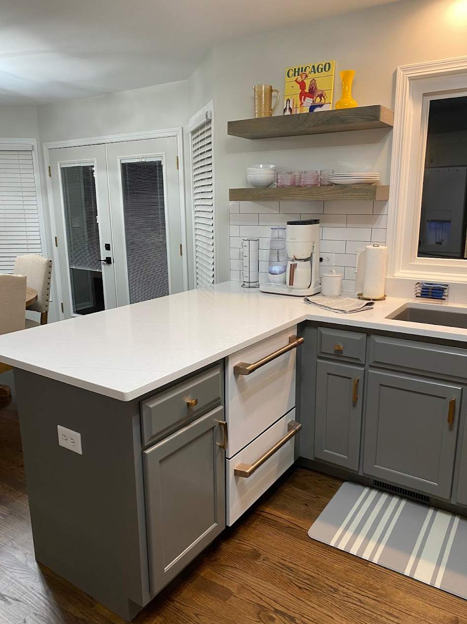 Two-Tone Kitchen Cabinet Painting & Staircase Painting in New Lenox by Powers Painting & Decorating, LLC