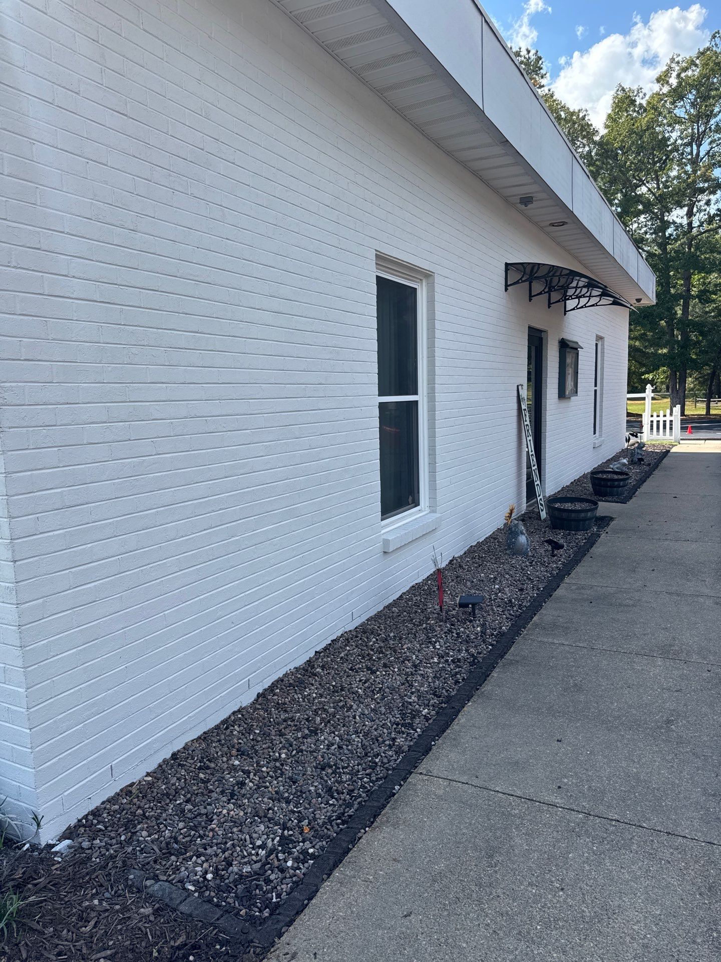 Church Exterior Brick Painting with Romabio Masonry Flat by Highfill Painting