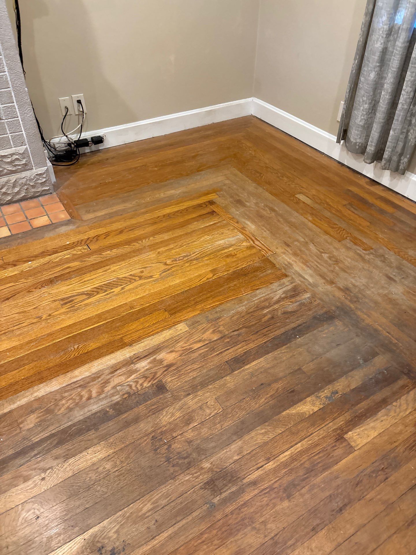 Custom Hardwood Floor Sanding and Dark Stain Refinishing in Fort Mitchell by Footprints Floors Kentucky