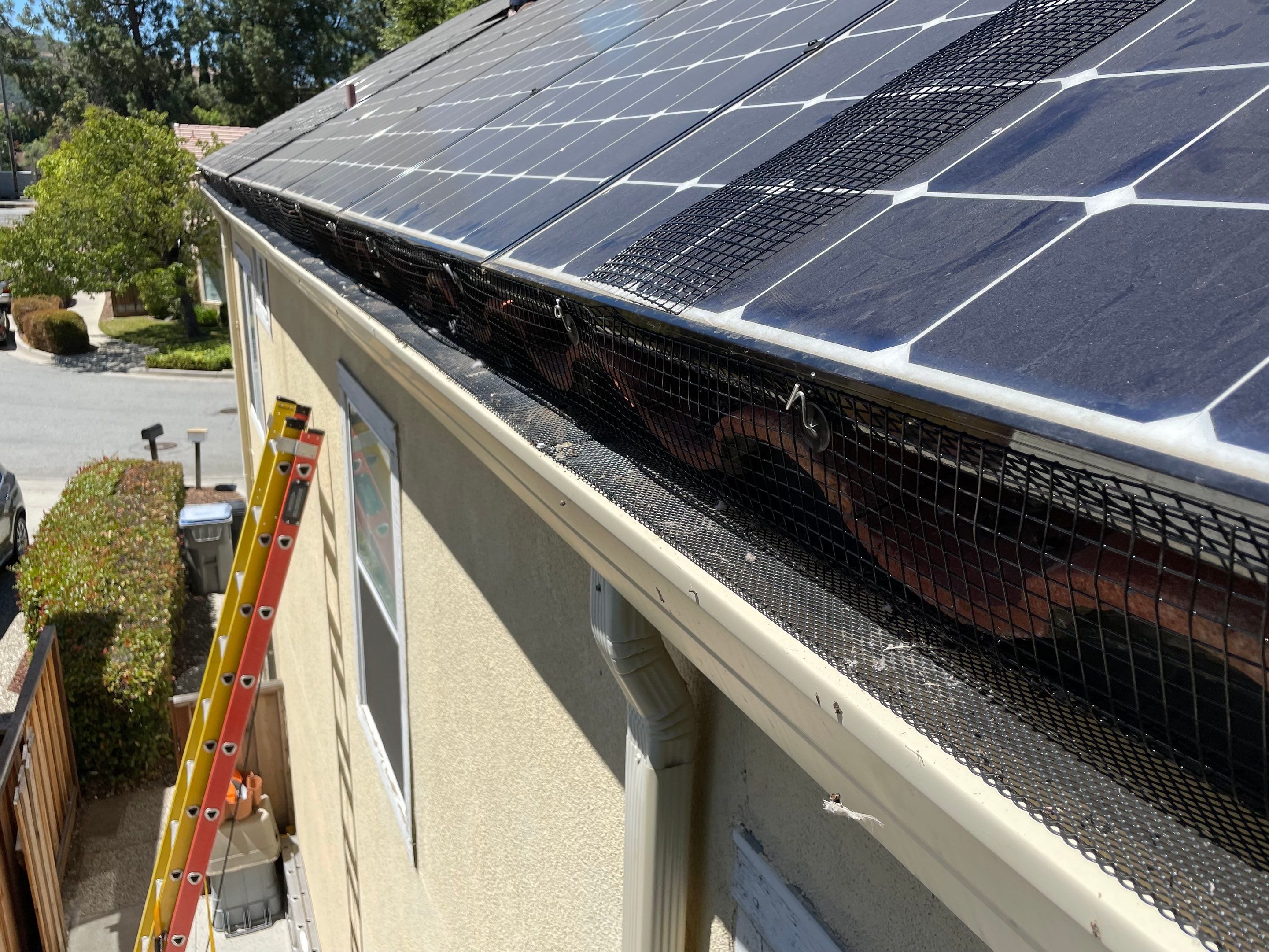 Solar Panel Bird Proofing using Critter Guard Mesh by All One Solar Shine