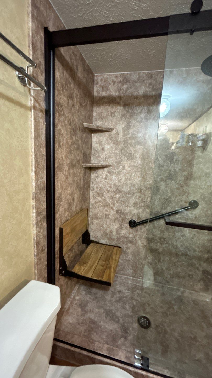 Tub to Shower in River Rock by BathPlanet SW Virginia