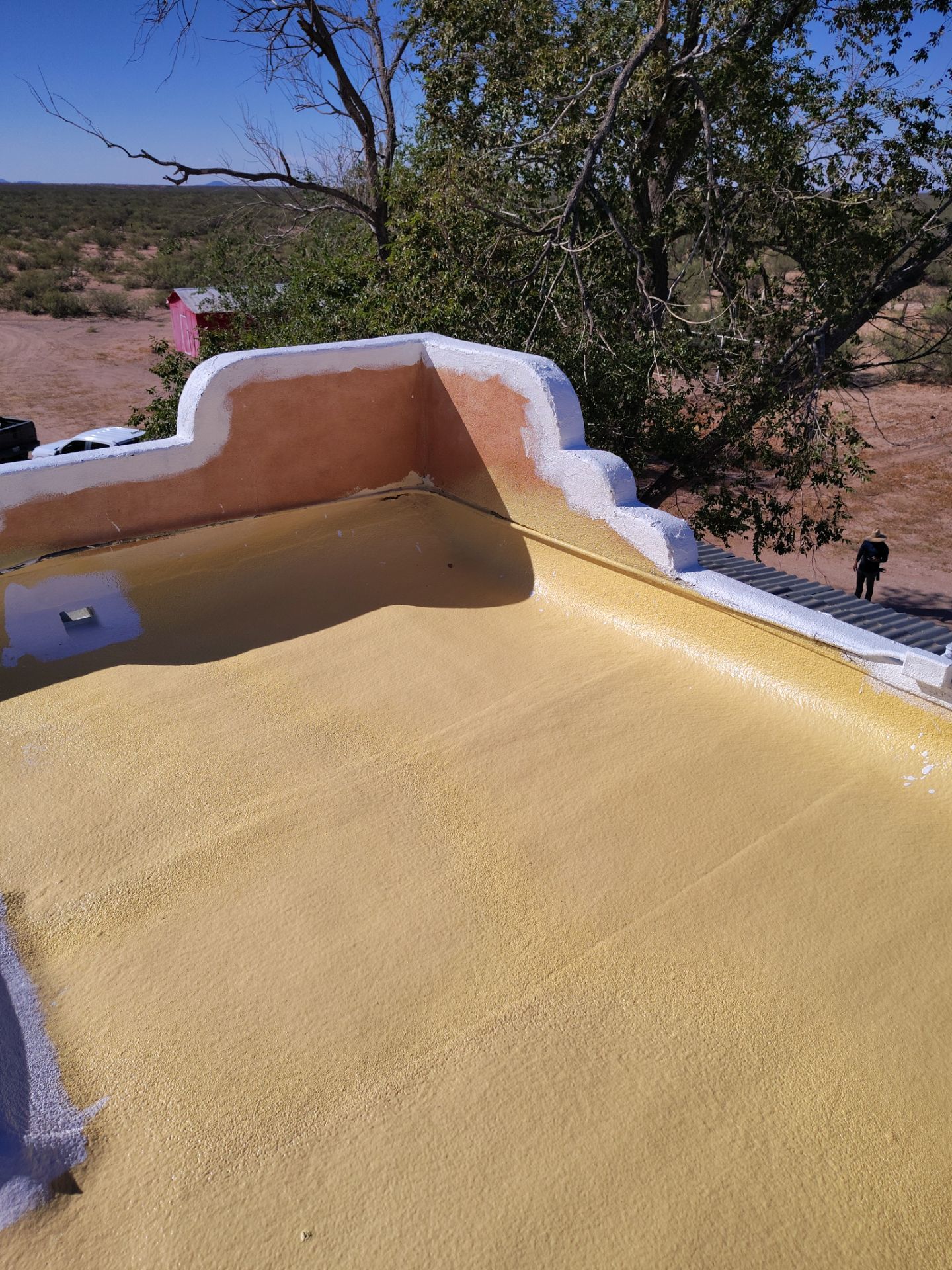 Residential roof application by SPF Services 