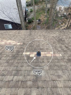 Install new life time vent collars and roof repair