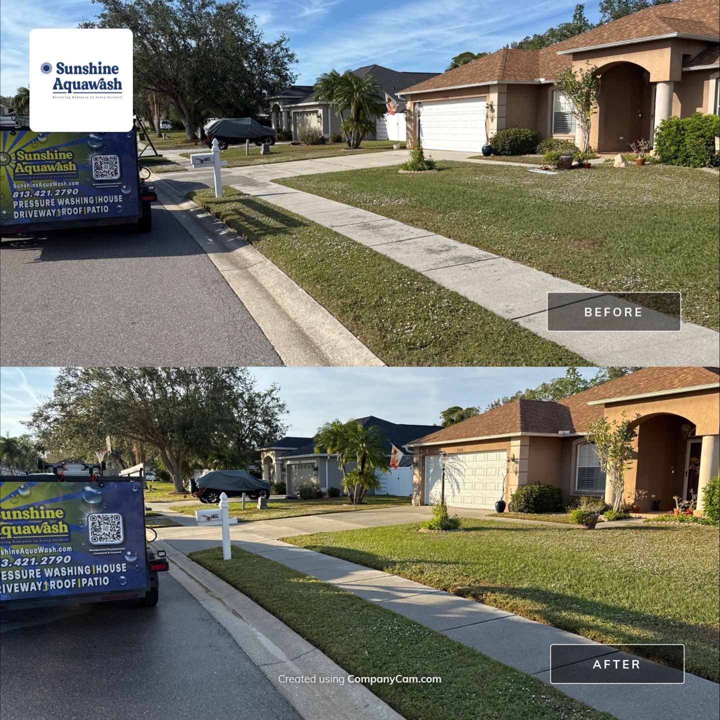 Driveway, Sidewalk, Street Curbing & Pool Screen Enclosure Cleaning in Regency Oaks, Palmetto, FL | Sunshine AquaWash by Sunshine AquaWash
