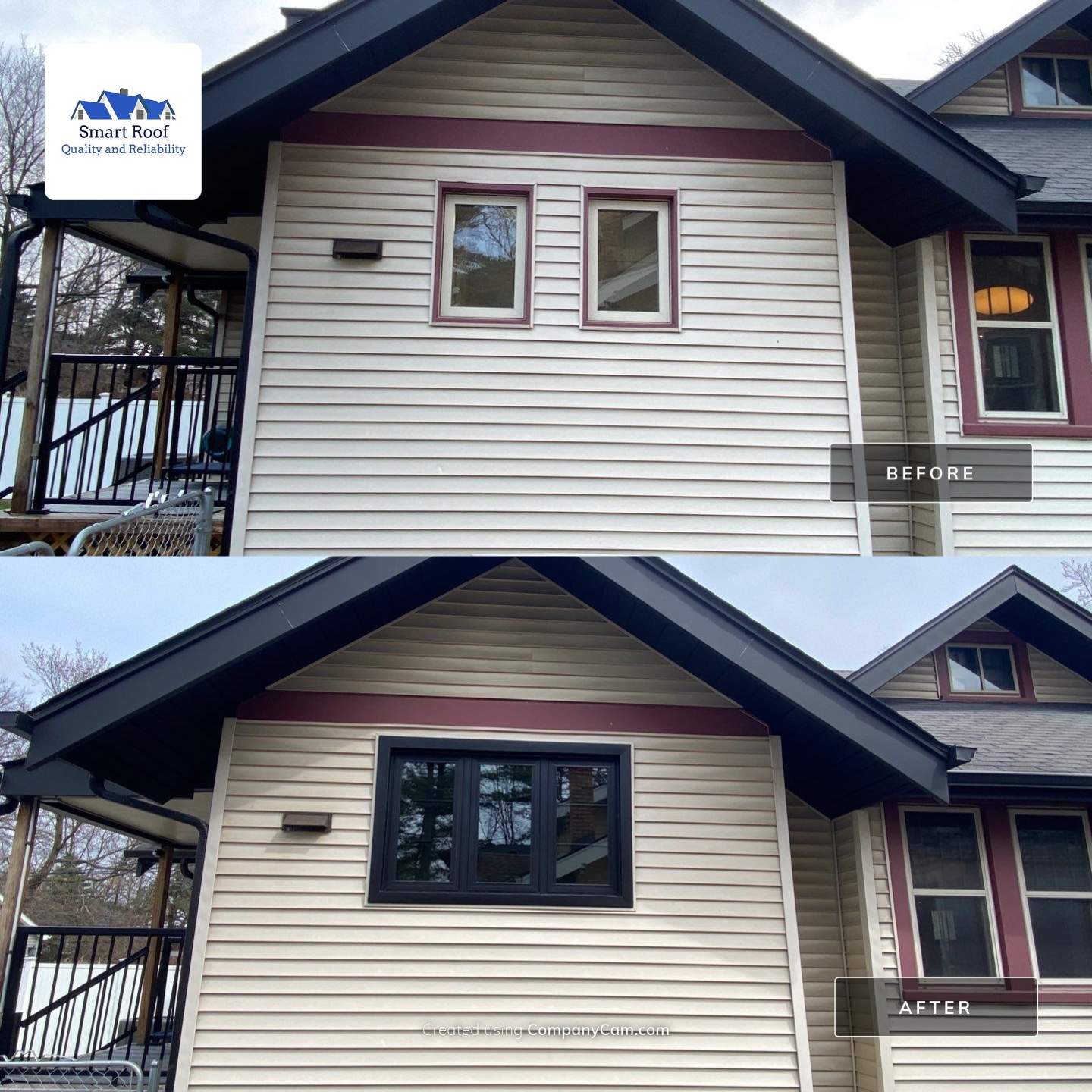 Window Installation using Andersen windows 100-Series (FIBREX material) by Smart Roof