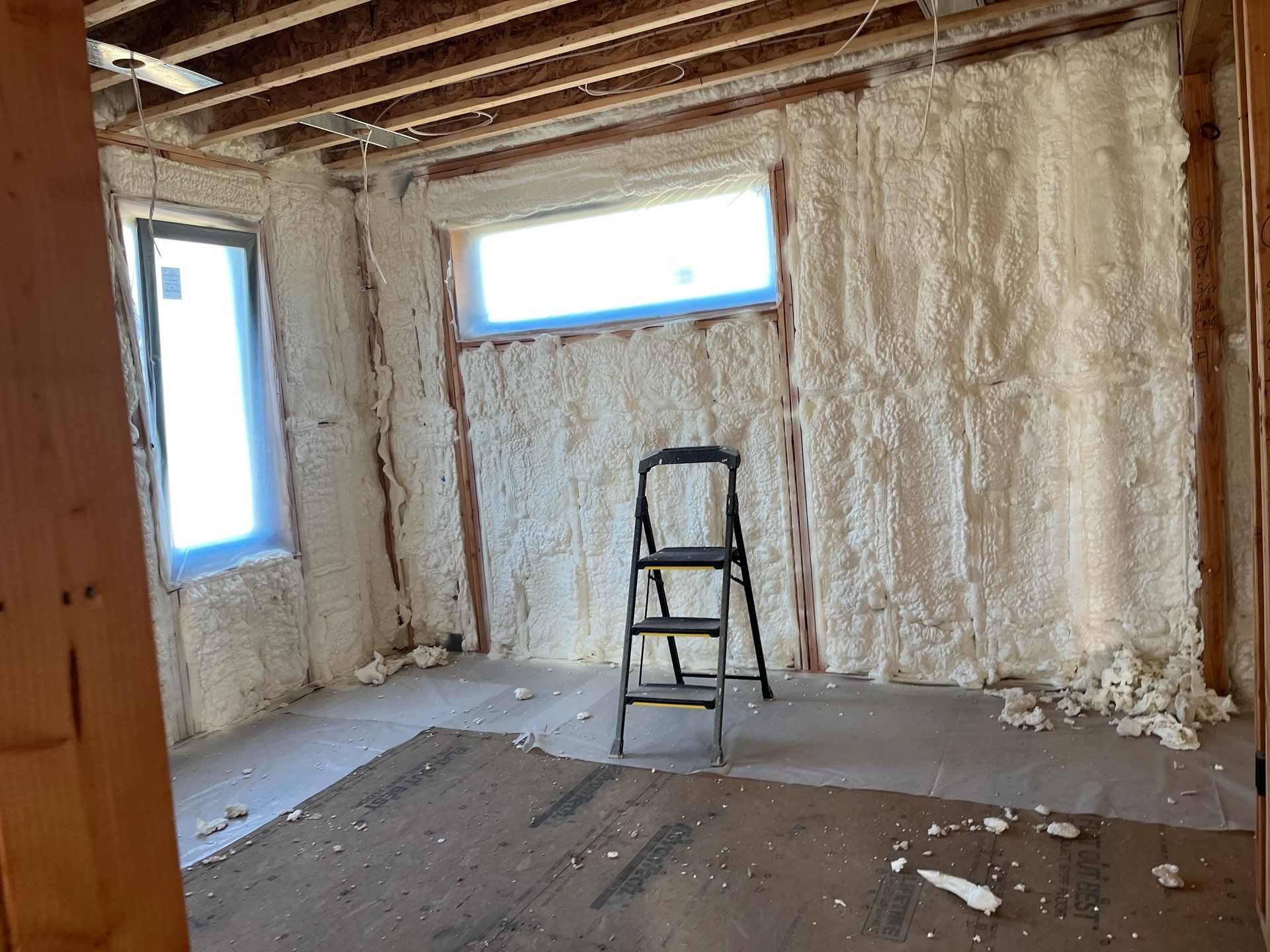 New Home Construction using open cell spray foam by NYS Foam & Energy