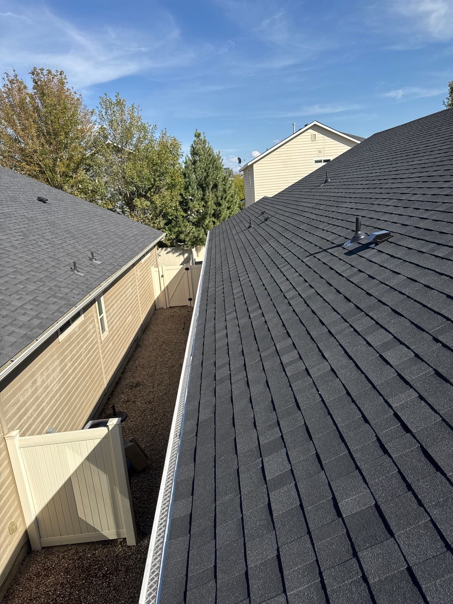 Residential Roof Replacement With Charcoal Architectural Shingles in Meridian by Olive Roofing