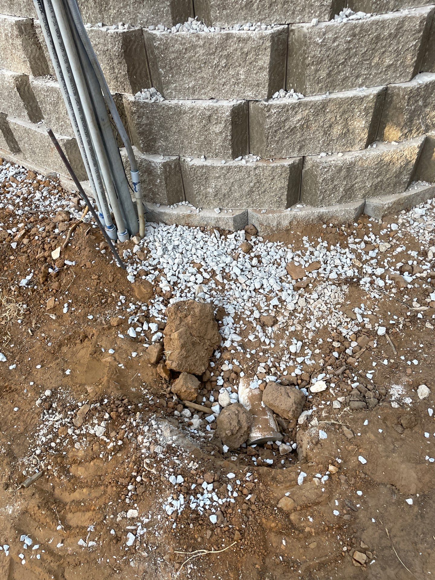 In Progress Retaining Wall Project by Peterson’s