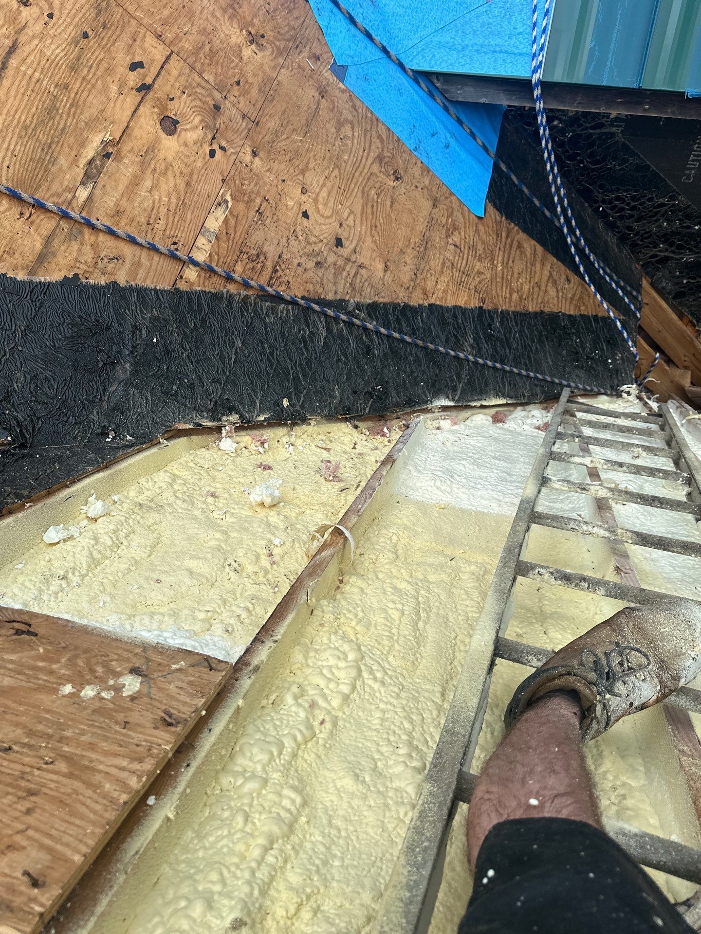 Exterior Installation using Closed Cell Spray Foam by NYS Foam & Energy