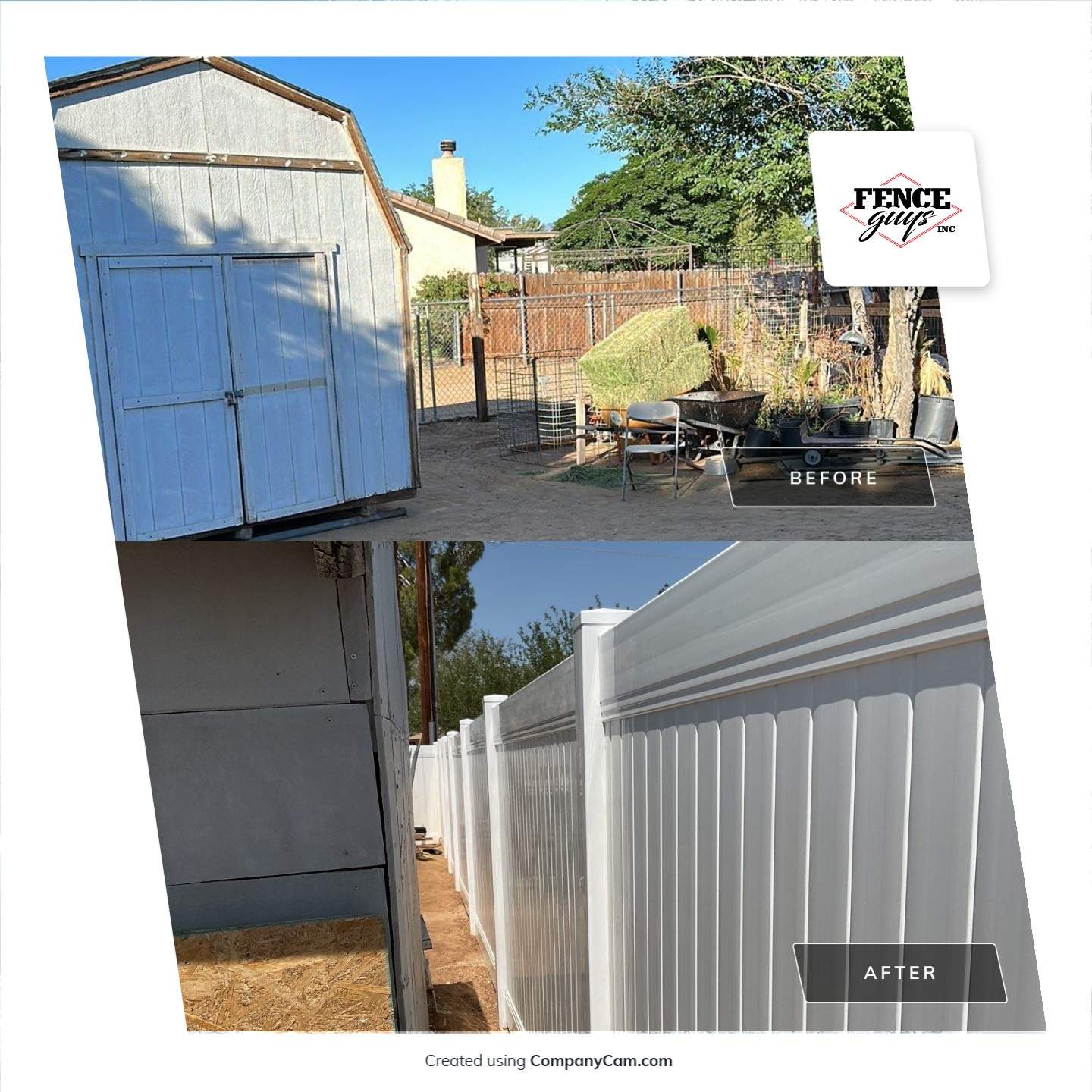 Fence replacement using 6ft and 4ft vinyl  by Fence Guys Inc. 