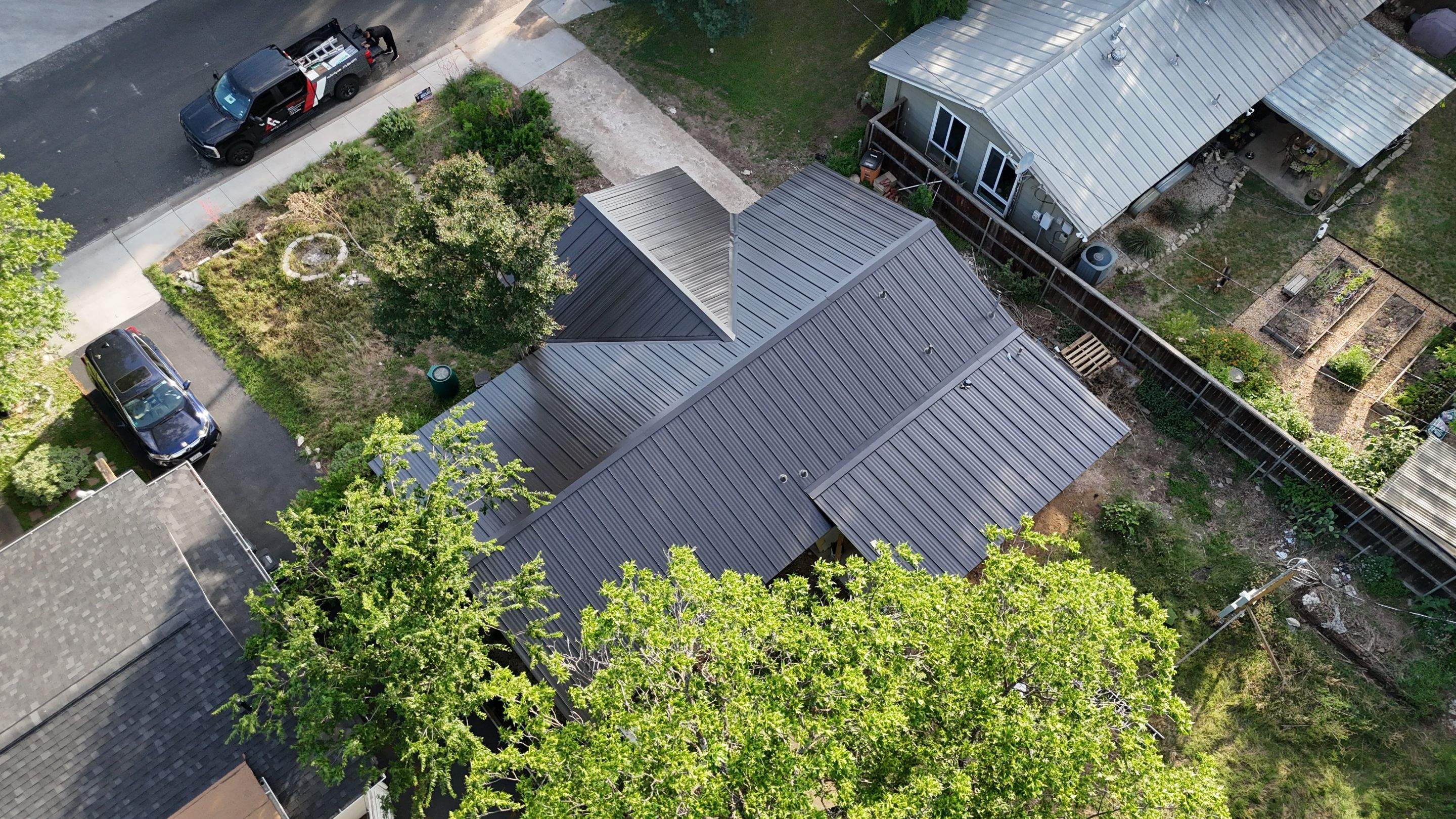 Dark Bronze - L&A Standing Seam with Striations by RoofsOnly.com