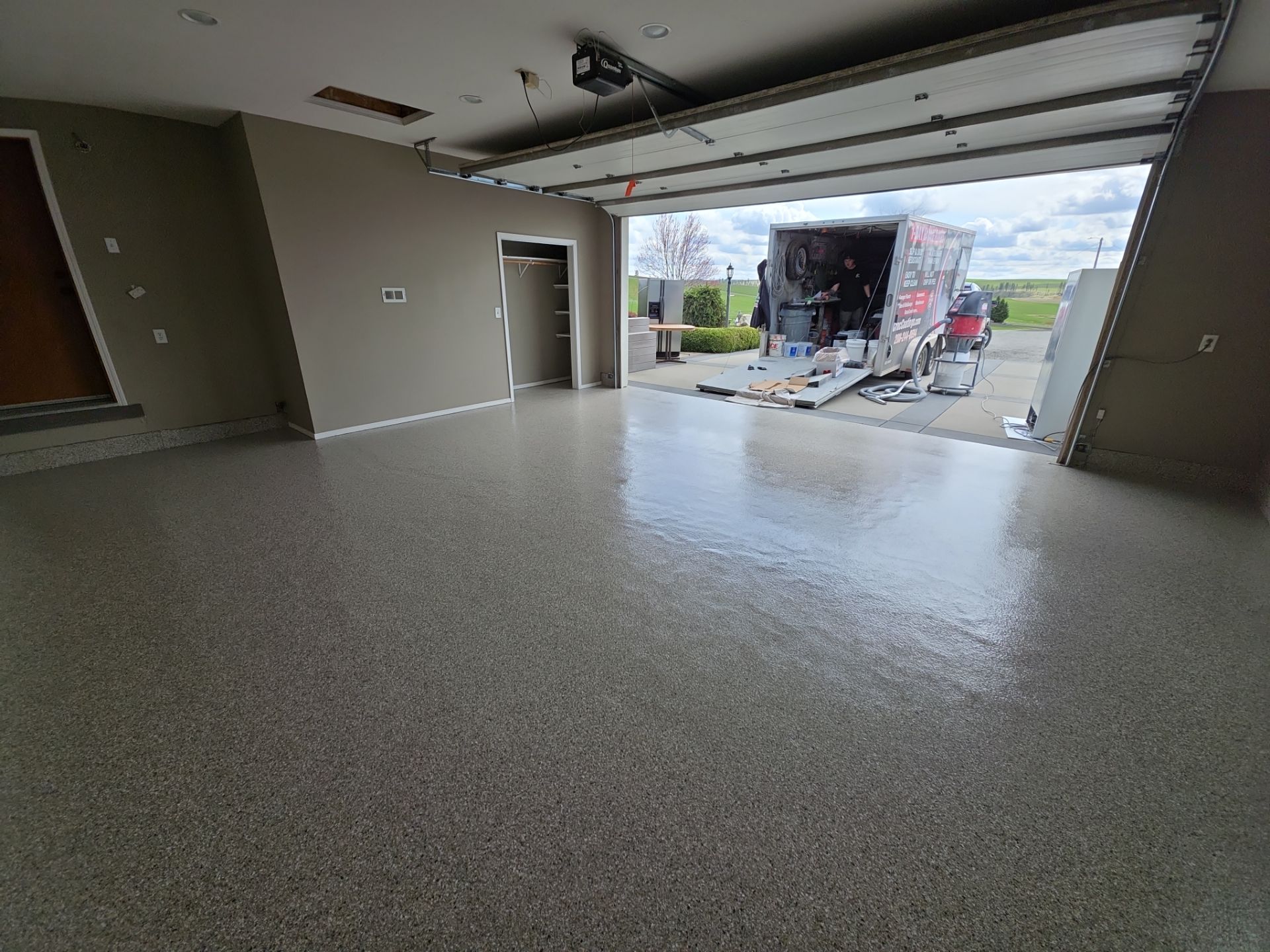 Garage Transformation using Claystone Hybrid by Croc Coatings, LLC