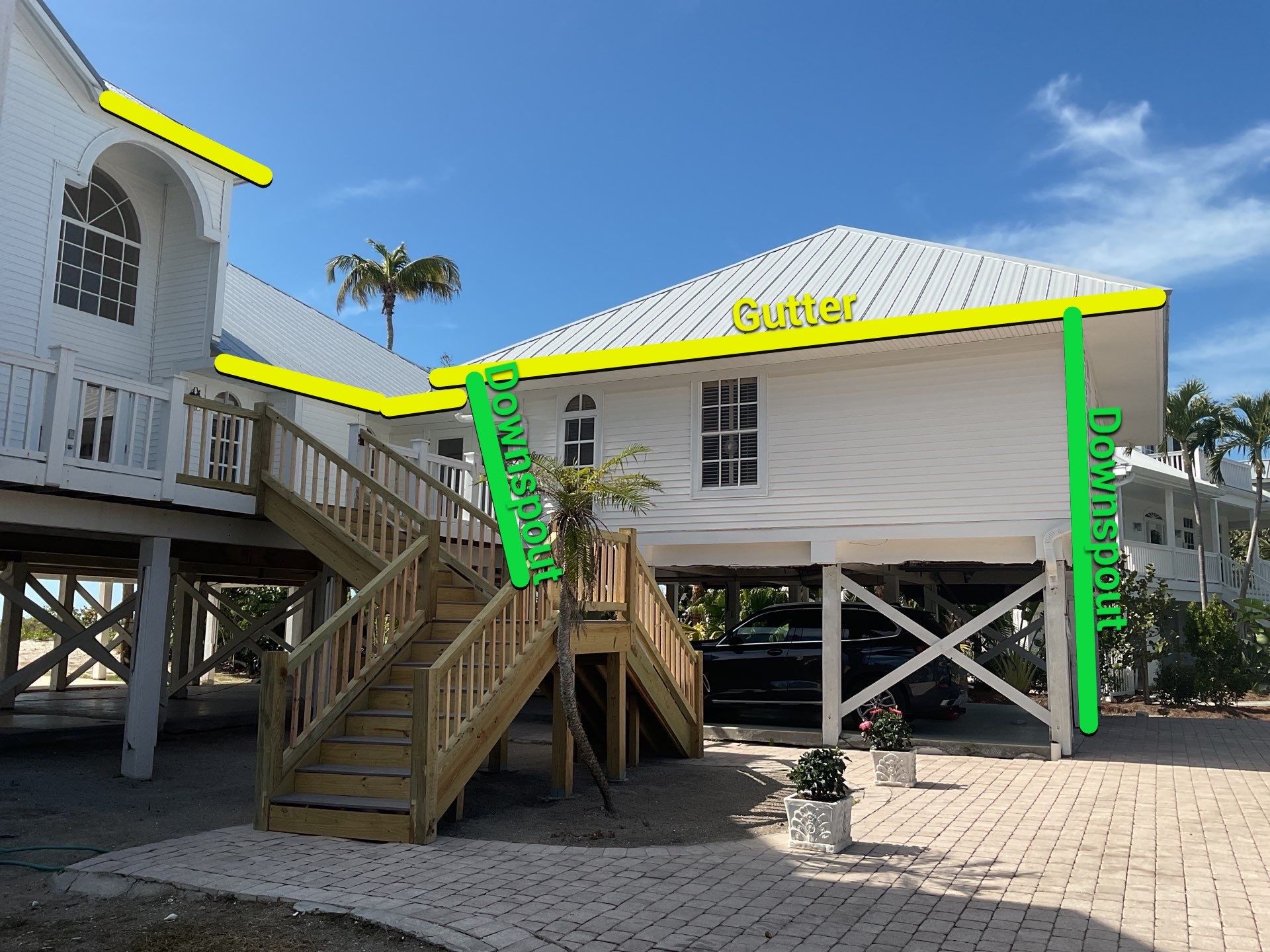 Downspout Installation using Downspout Extension in Sanibel FL by Gutter Professors