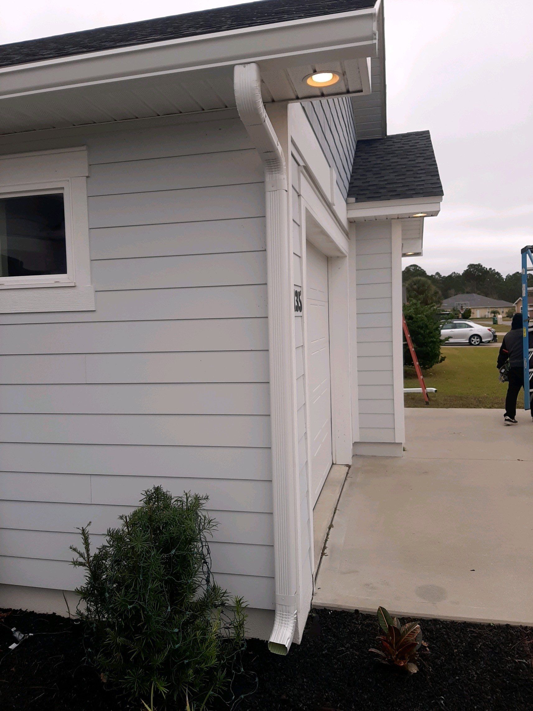 Gutter Installation using White K-Style Seamless Gutters by Gutter Professors