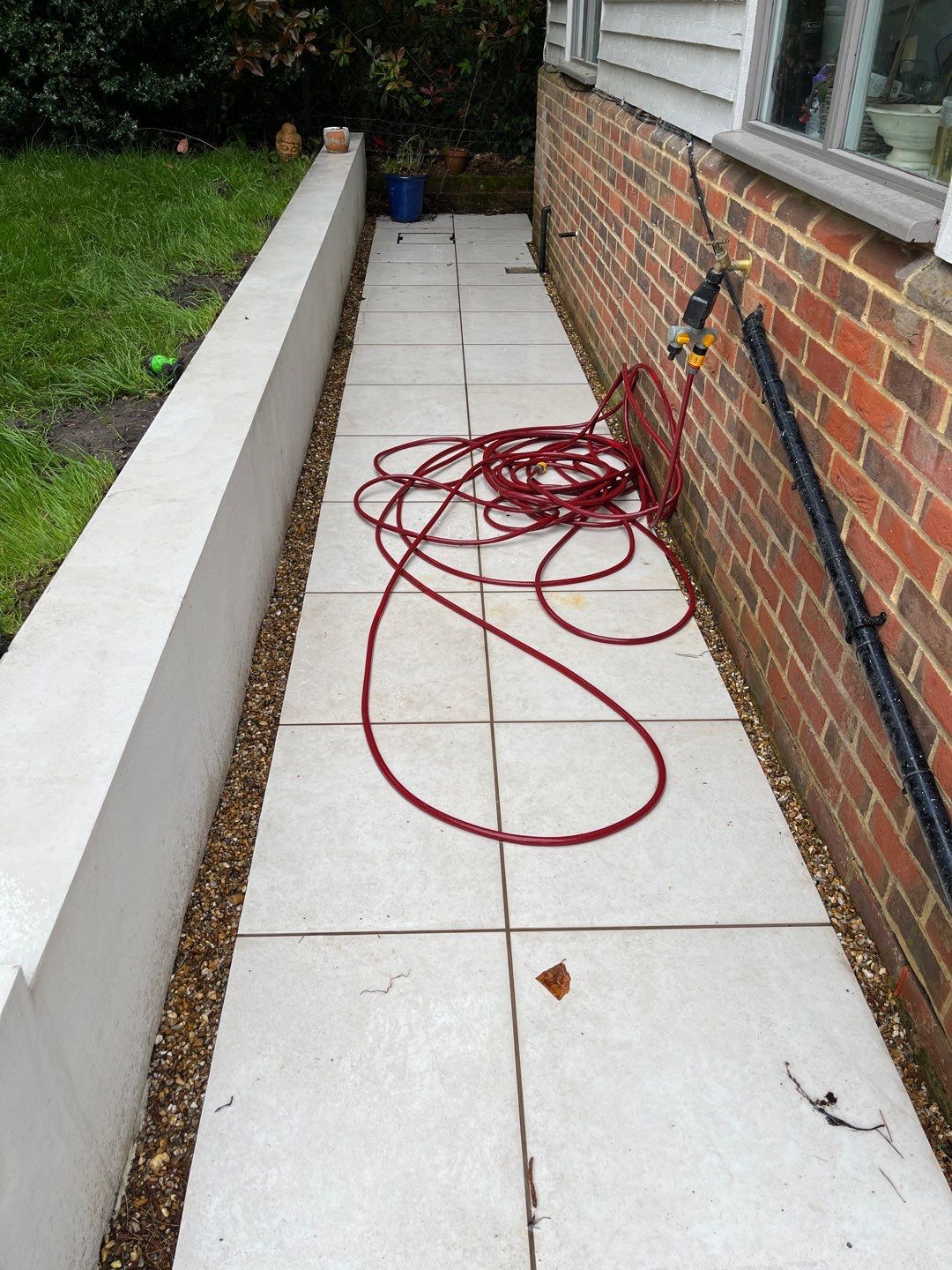 Porcelain Patio Clean using Honda 15lpm Low Pressure Washing Machine by Ges Exterior Cleaning ltd