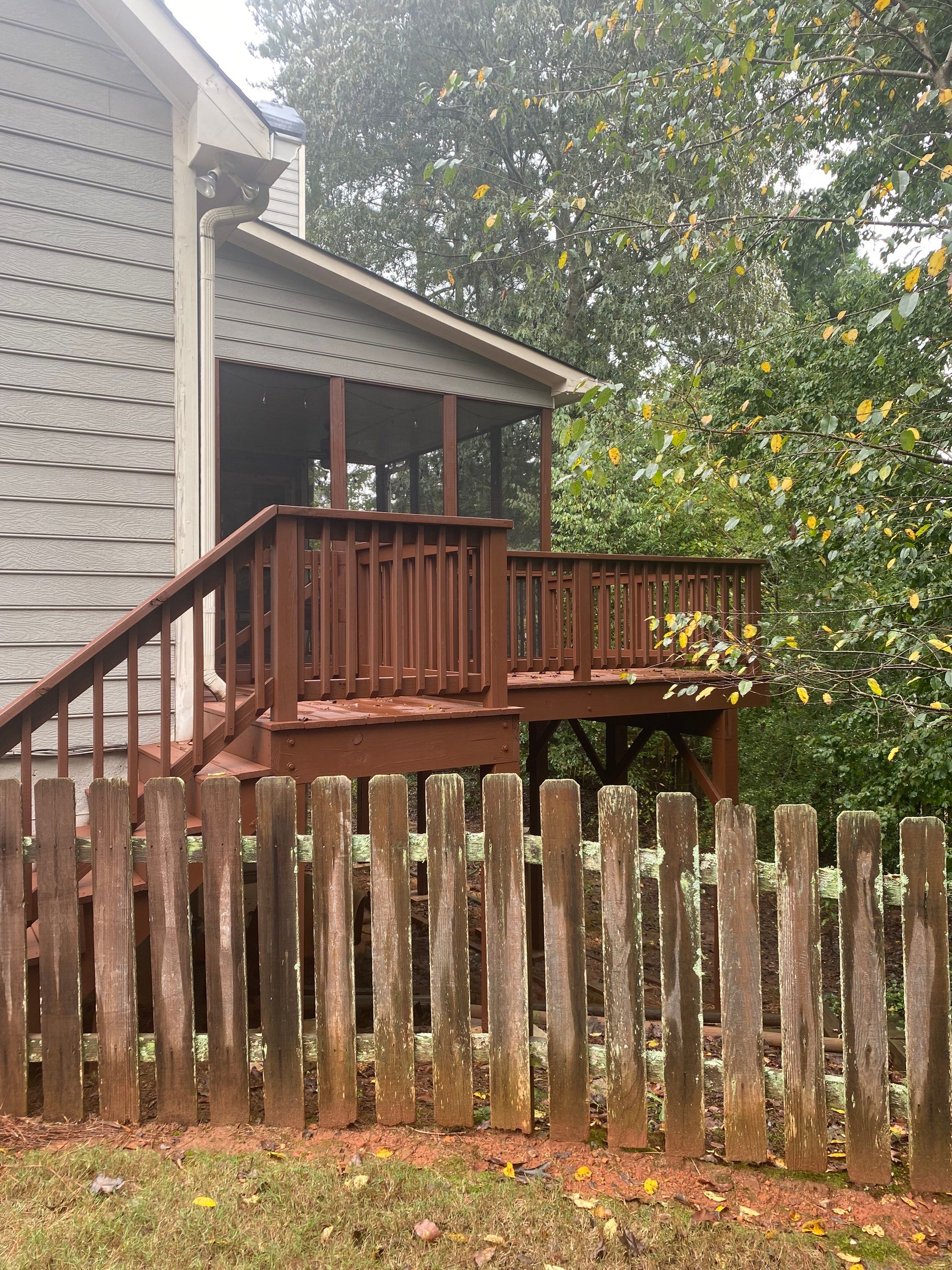 Wood Deck and Screened-In Porch Staining in Woodstock by Swift Home Renovations