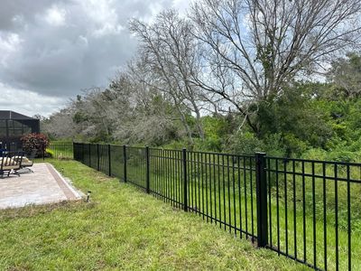 Aluminum Fence Installation using Aluminum Fence and Vinyl Privacy Fence