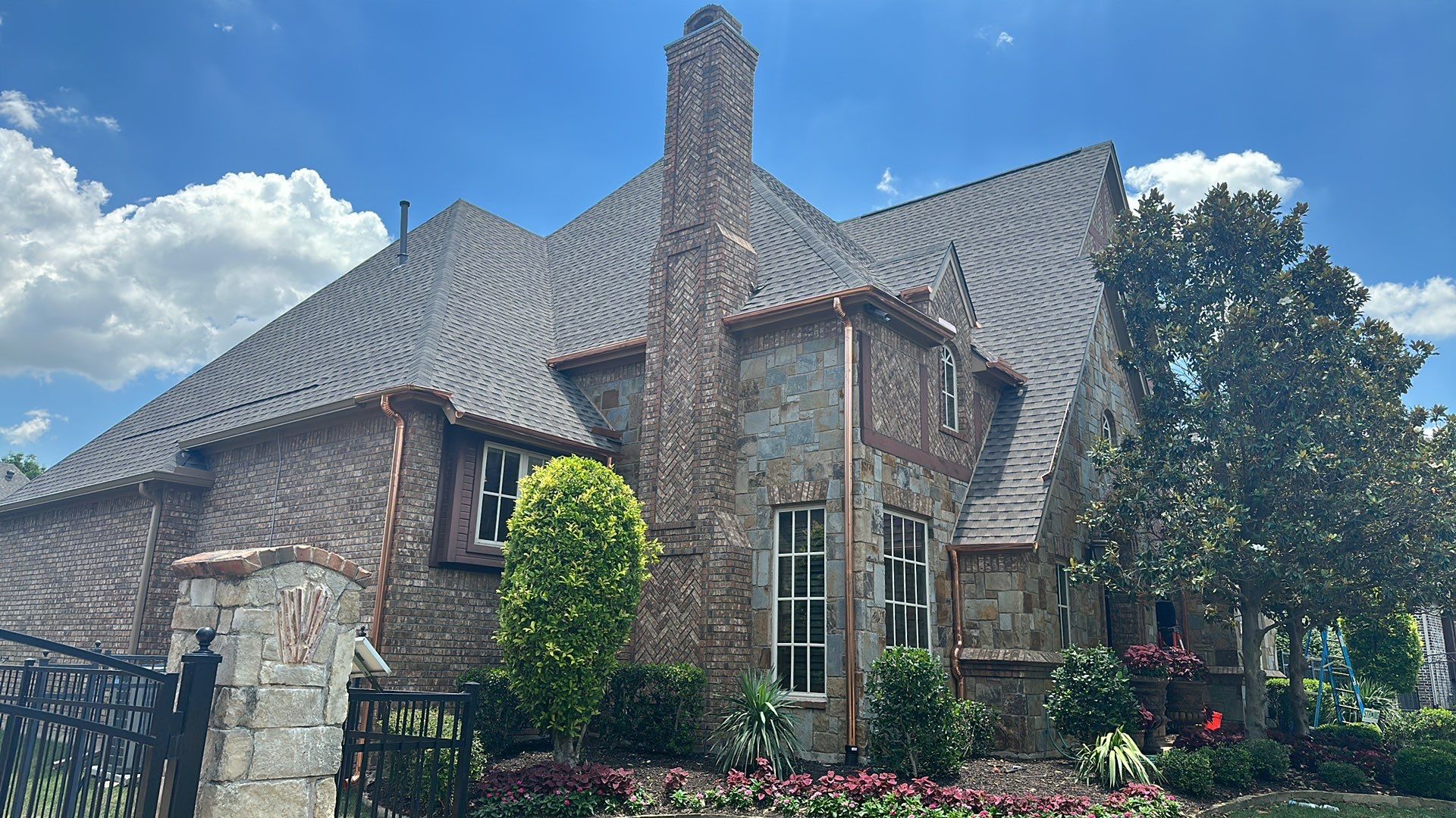 Beautiful Estate Remodel - Roof, Copper Gutters, Exterior Stain, Siding Replacement by First United Roofing & Construction