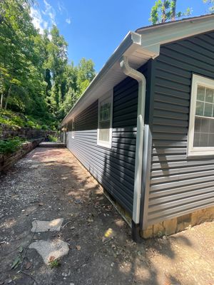 Siding Installation using Exterior Portfolio Market Square Dutch Lap Siding Slate Color