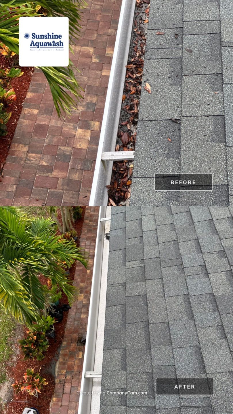 Gutter Cleaning and House Washing Services  by Sunshine AquaWash