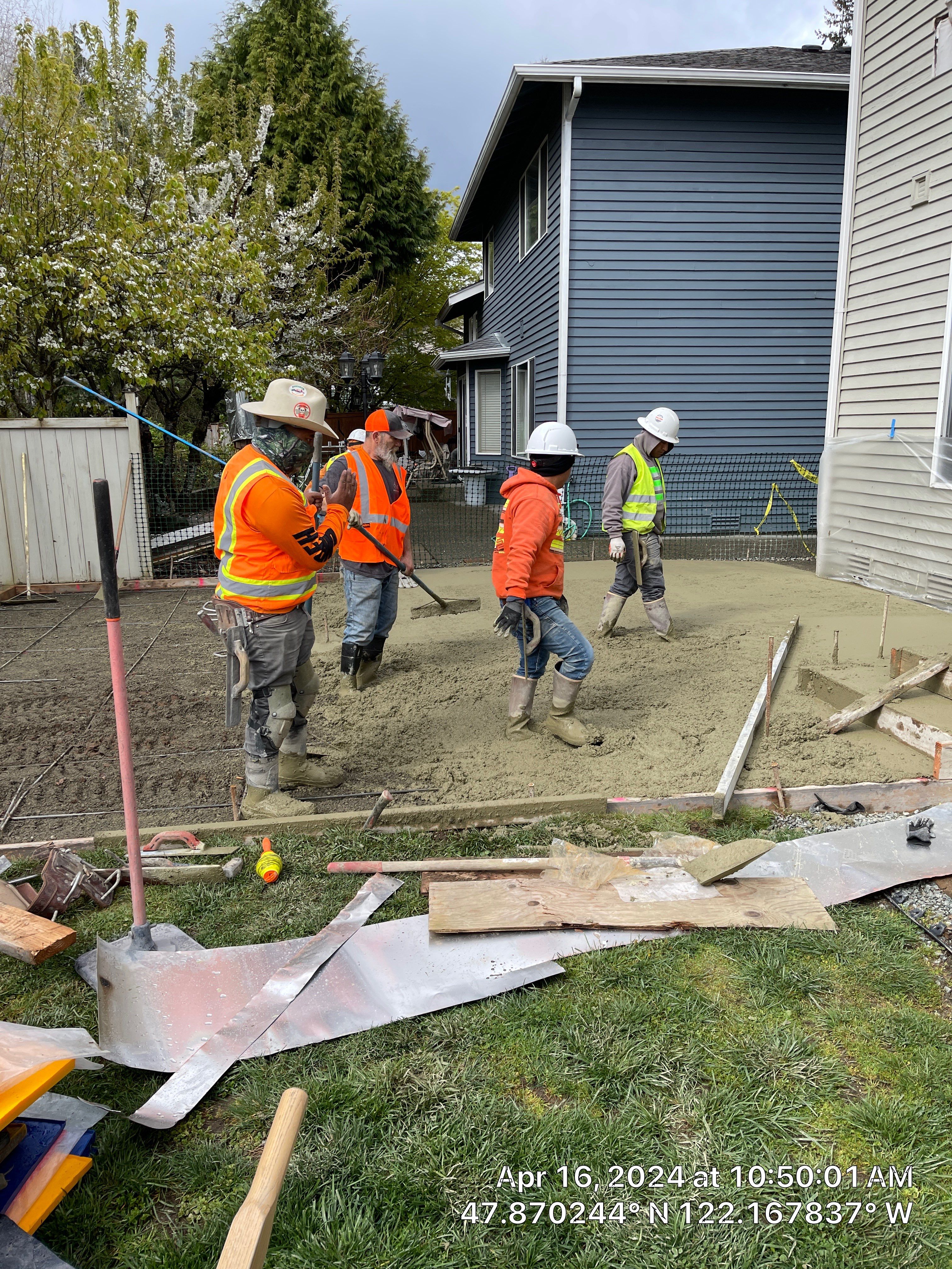 Benedict | Stamped Concrete Back Patio by Jireh Asphalt & Concrete Inc 