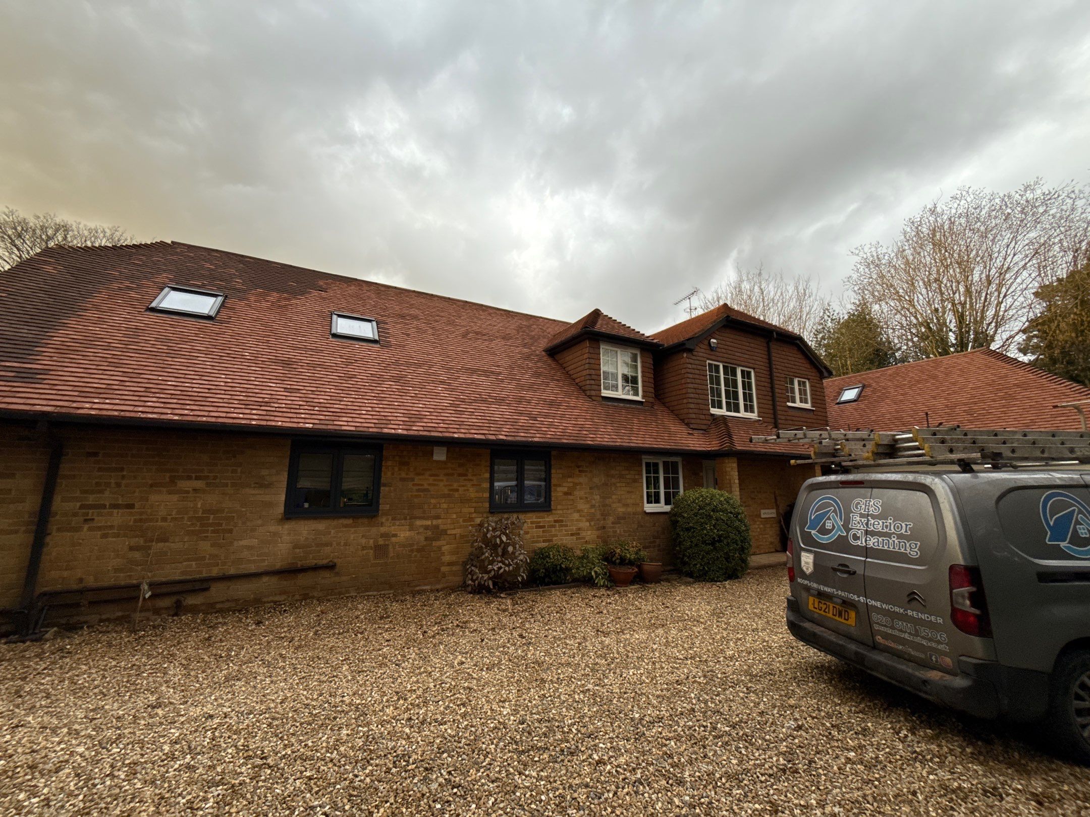 Roof Clean  - Moss Removal - Gutter Clean using Honda 15lpm Low Pressure Washing Machine by Ges Exterior Cleaning ltd