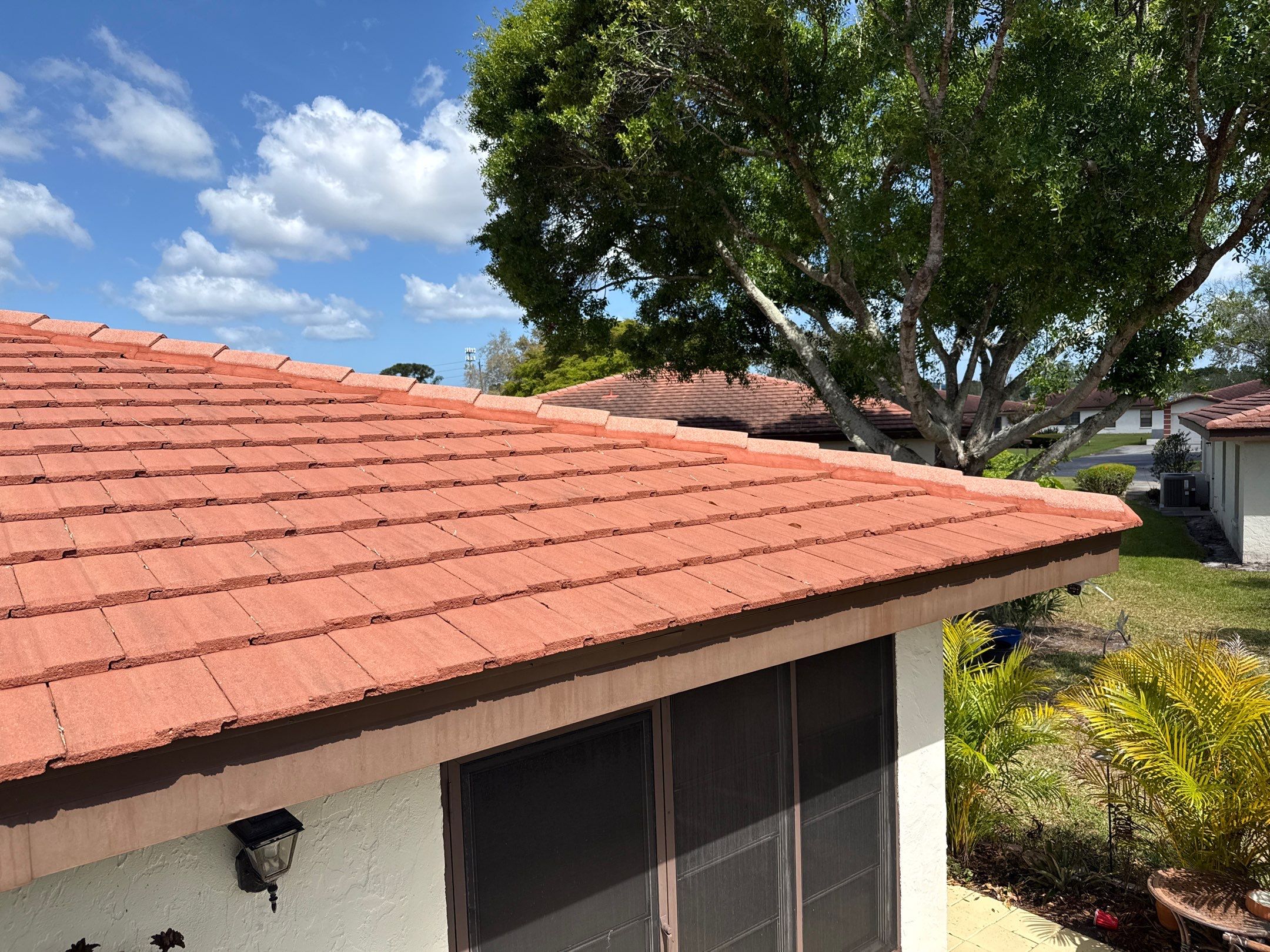Tile Roof Cleaning in Vivienda at Bradenton, FL | No Roof Walking Method by Sunshine AquaWash