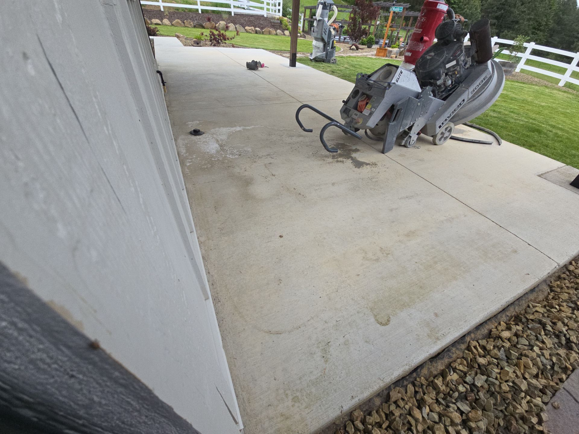 Chestnut Flake Concrete Coating for Farmhouse Patio in Harrison by Croc Coatings, LLC