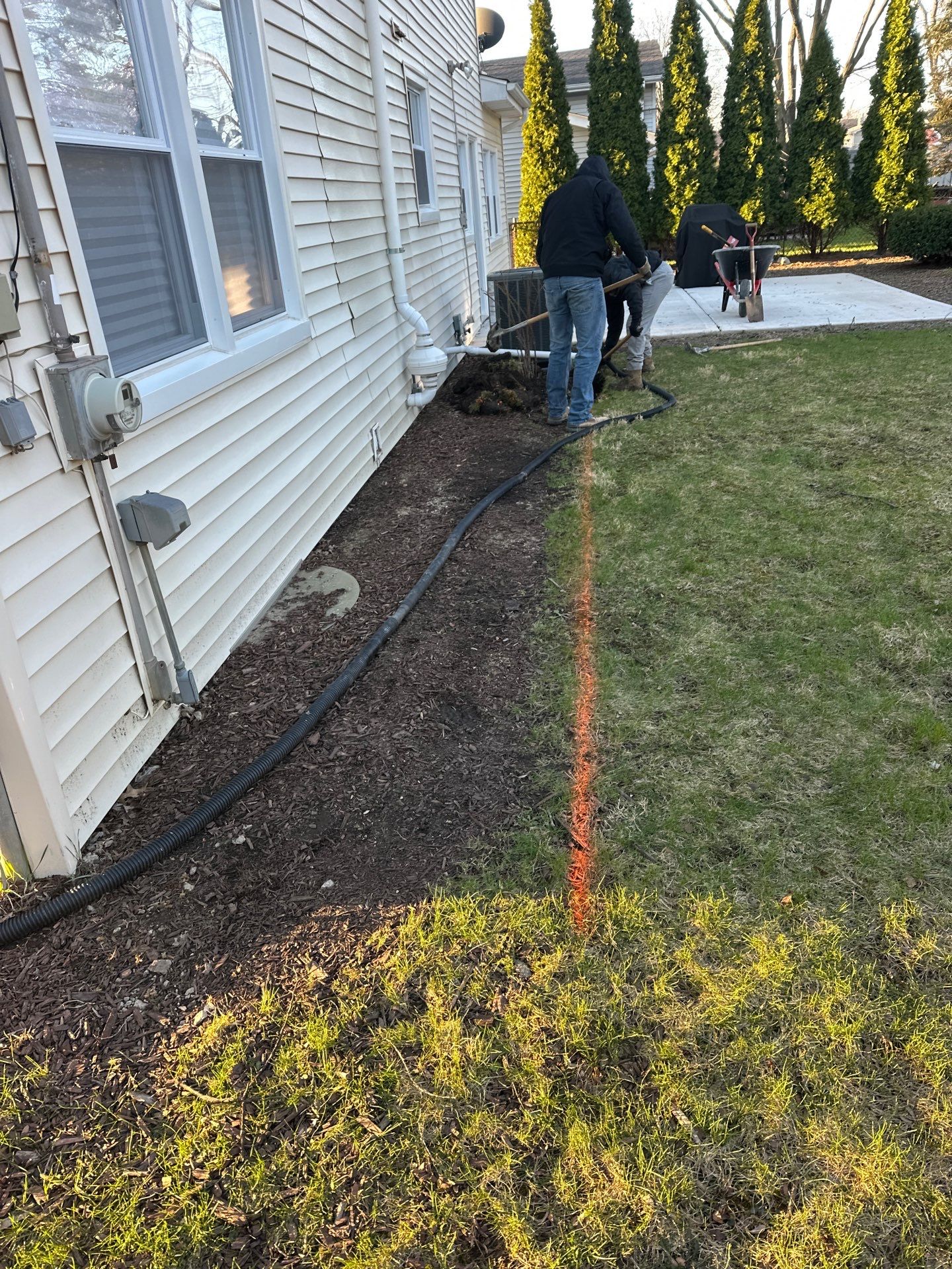 French drain and Sump pump reroute to flo well by A&N
