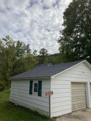 roof replacement on a garage and home