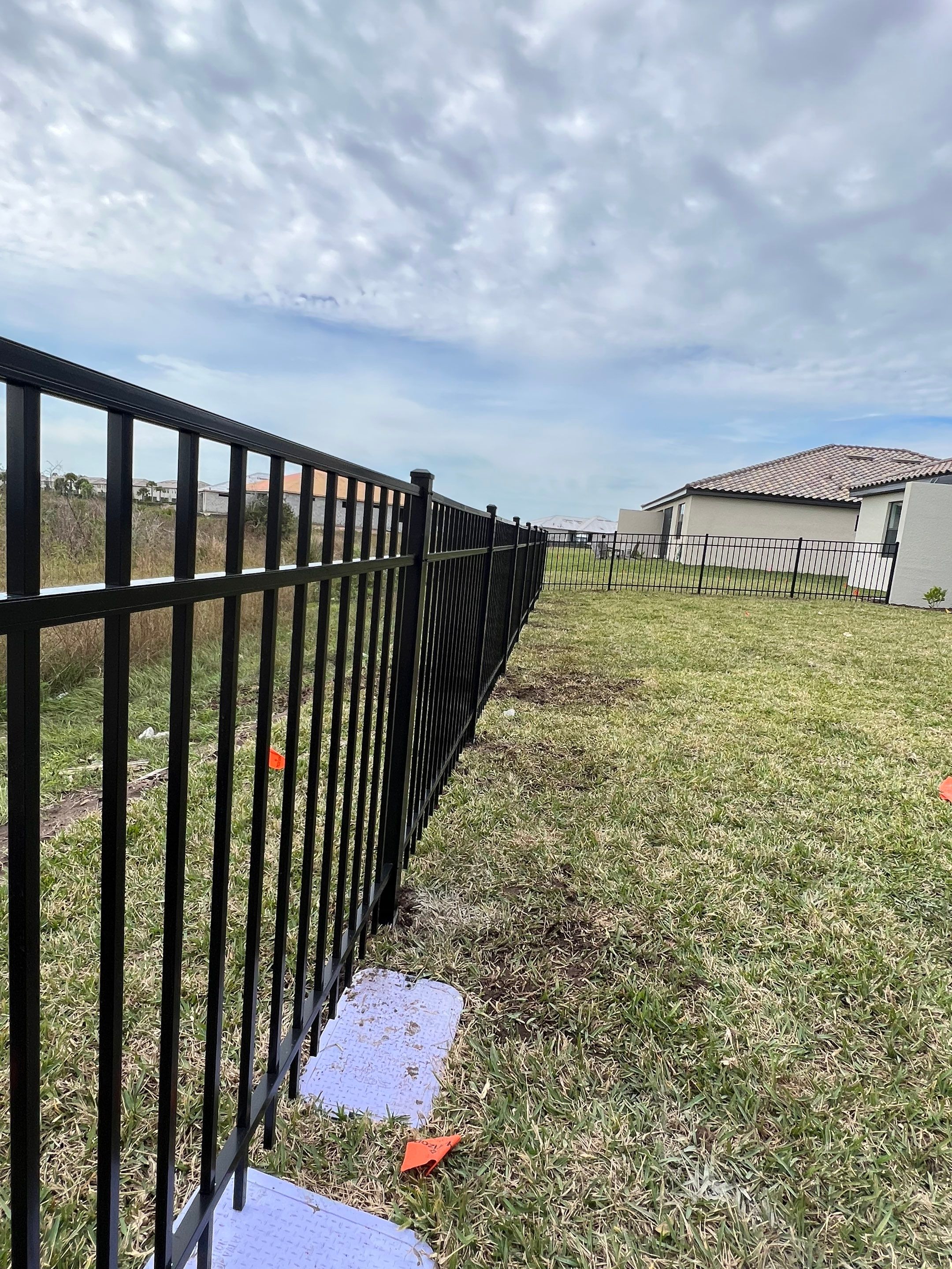 Aluminum Fence Installation using Black 3 Rail Aluminum Fence by Asap fence and gates, LLC