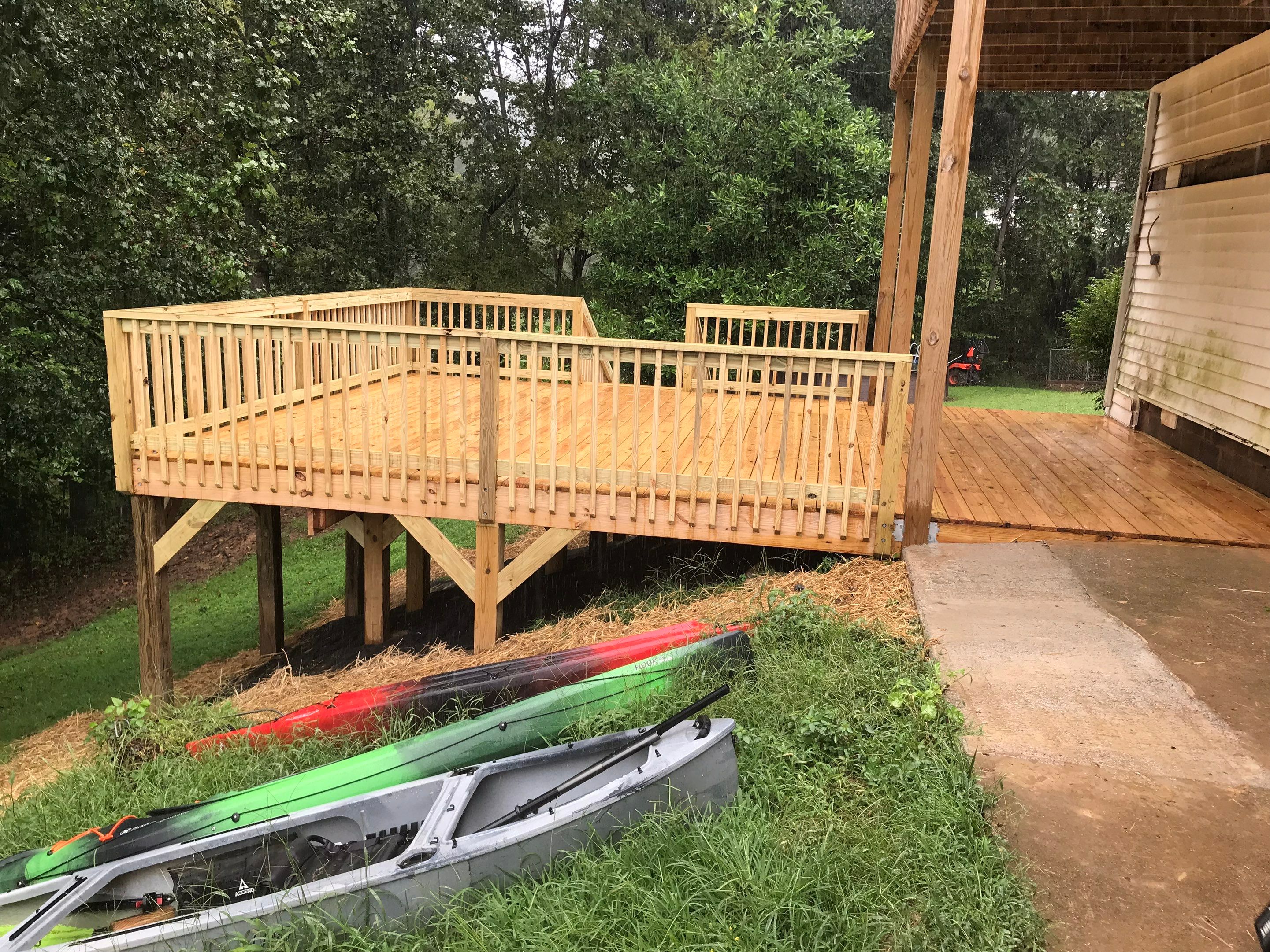 Deck Installation using Pressure Treated Lumber by Secure Construction Company Inc