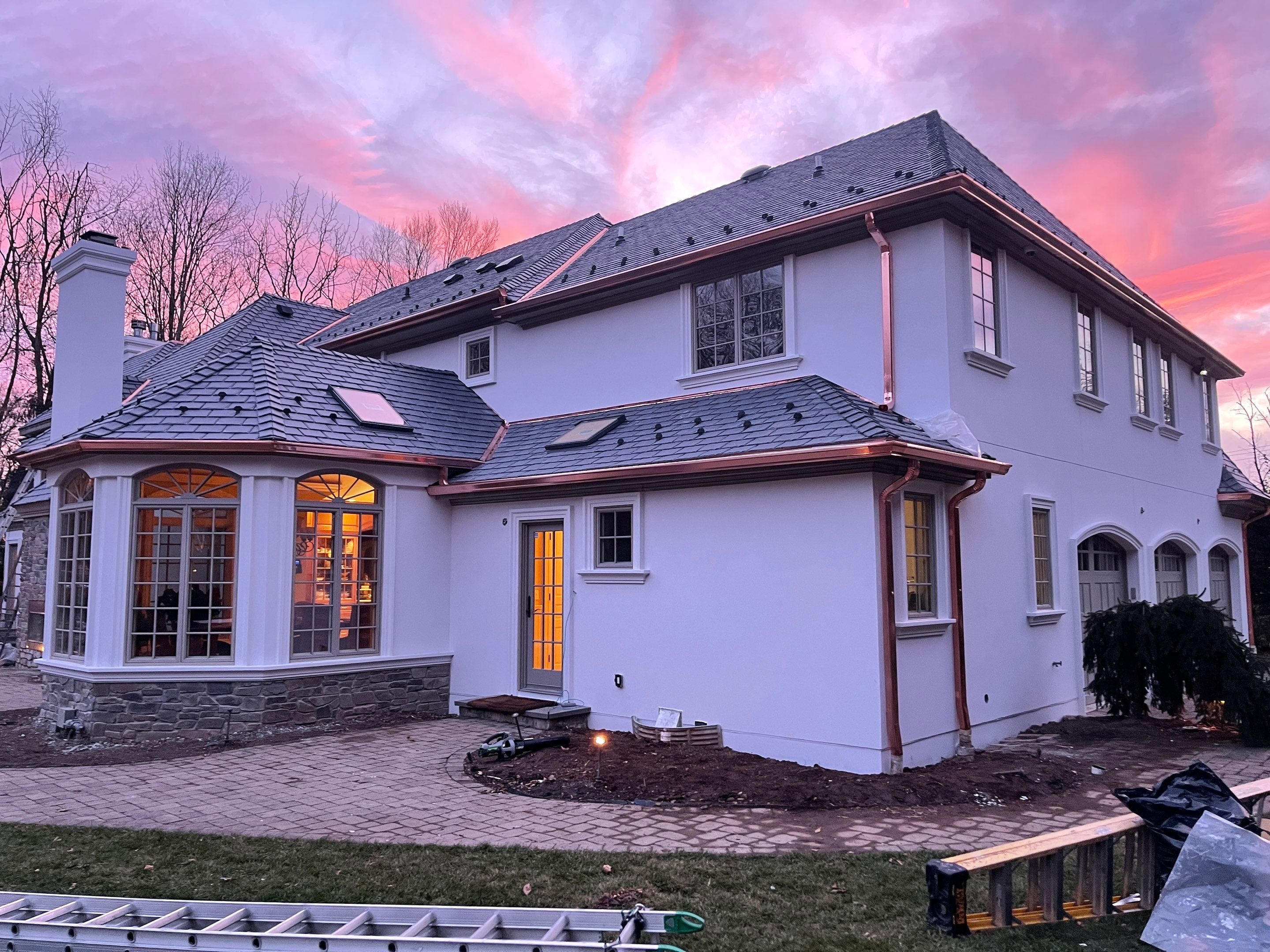 Full Slate - Stucco - Copper Remodel by USA Roof Masters