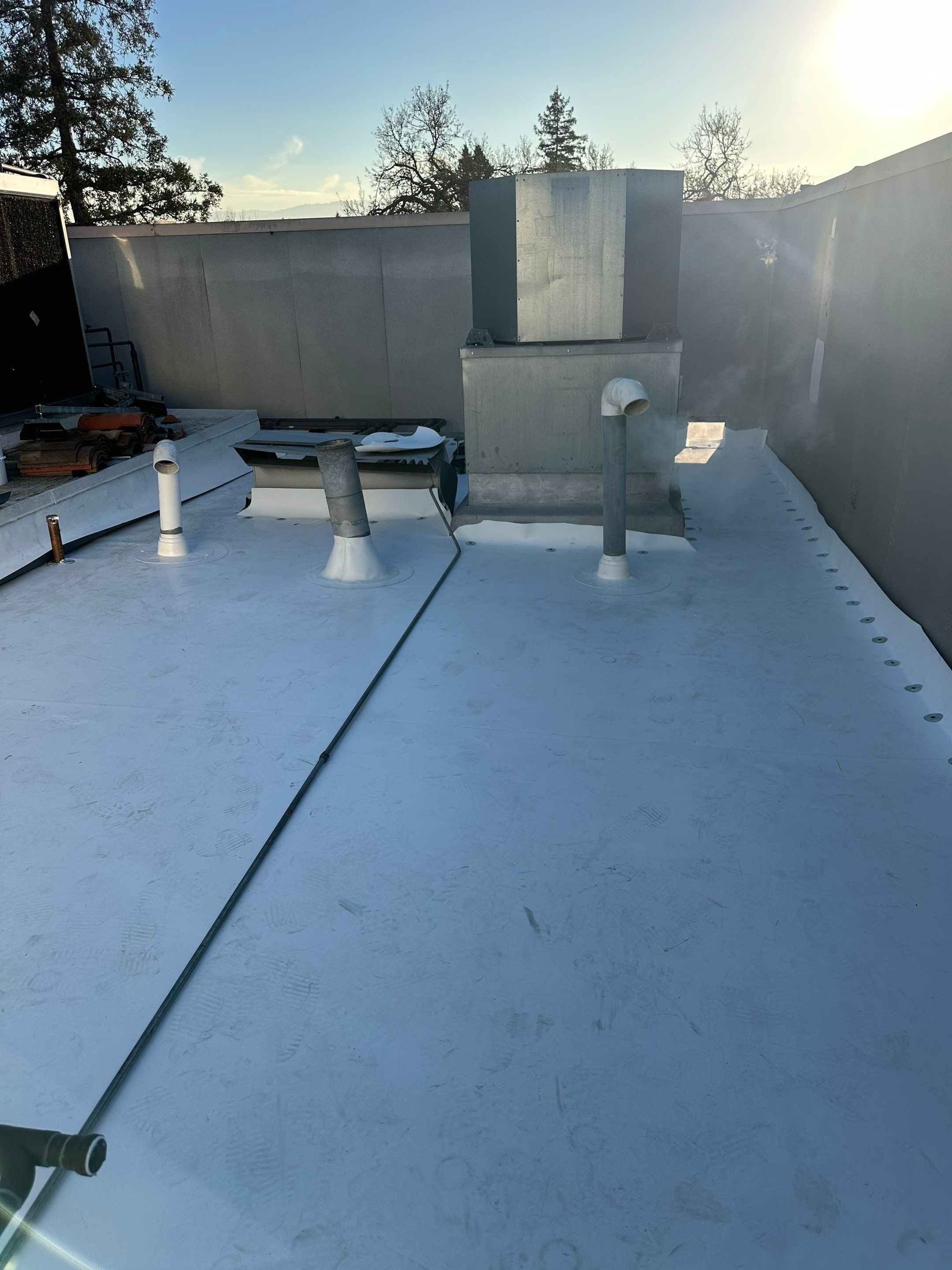 Project in Redwood City, CA by Sanchez Single Ply Roofing