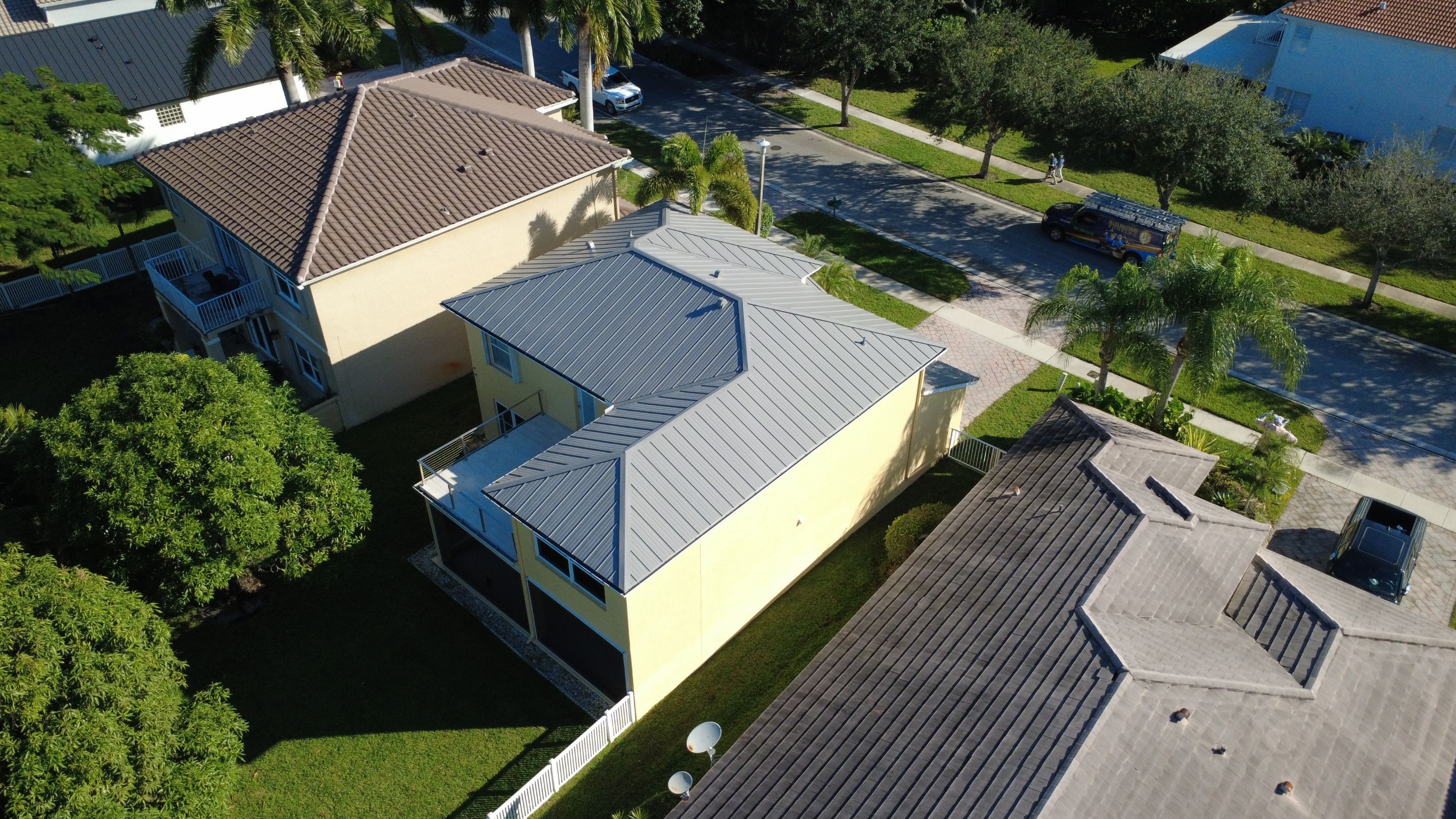 Residential Roofing Installation using 1" Nail strip metal roof by BLUES BROTHERS ROOFING