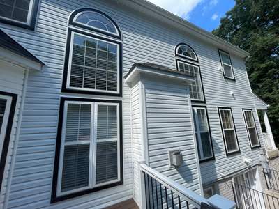 Vinyl Siding Replacement + Black Trim