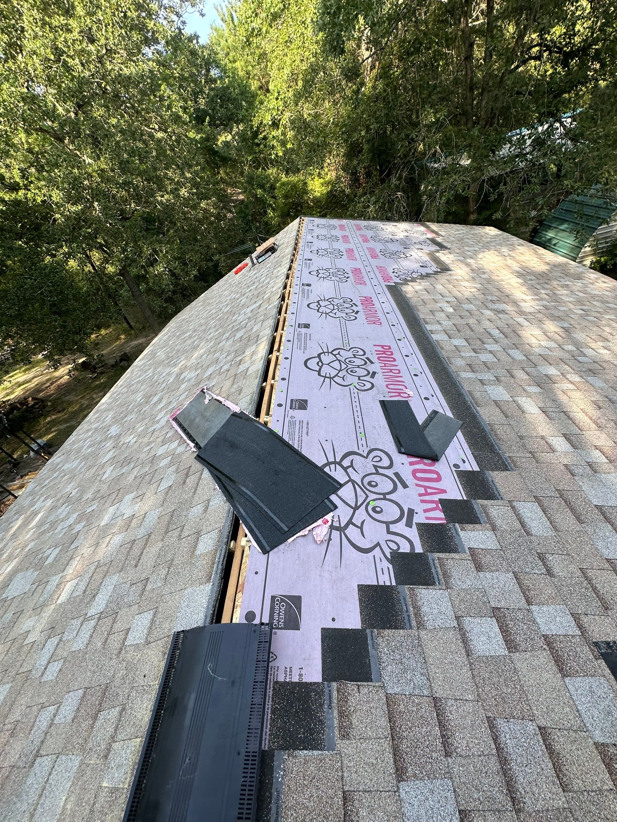 Residential Roofing Installation using Owen's Corning Duration (Lifetime) Shingles by Roof Repair Company