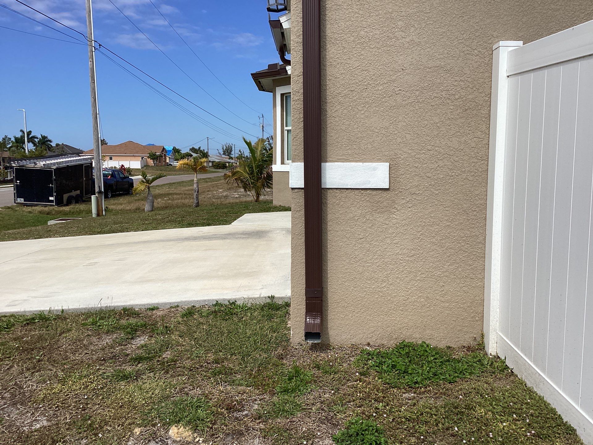 Royal Brown Seamless Gutters in Cape Coral FL by Gutter Professors