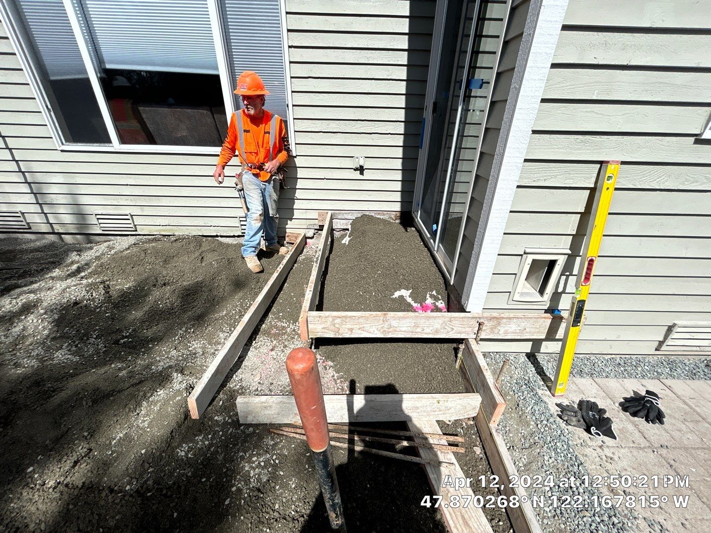 Benedict | Stamped Concrete Back Patio by Jireh Asphalt & Concrete Inc 